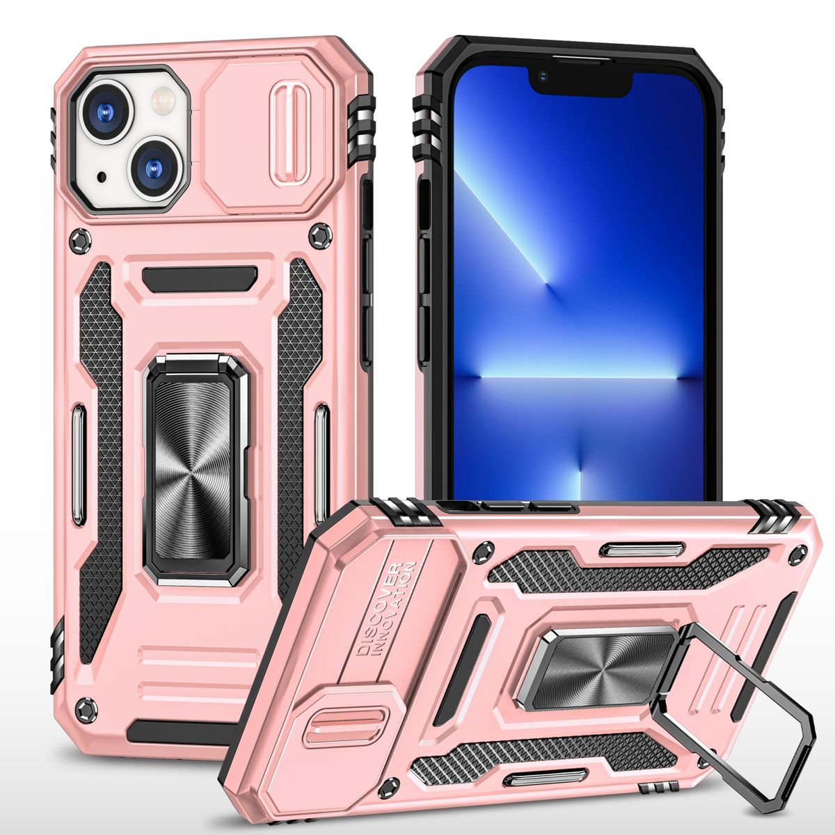 H&uuml;lle Handy Schutz f&uuml;r Apple iPhone 15 Case Cover Kamera St&auml;nder Etuis Bumper - Bild 1