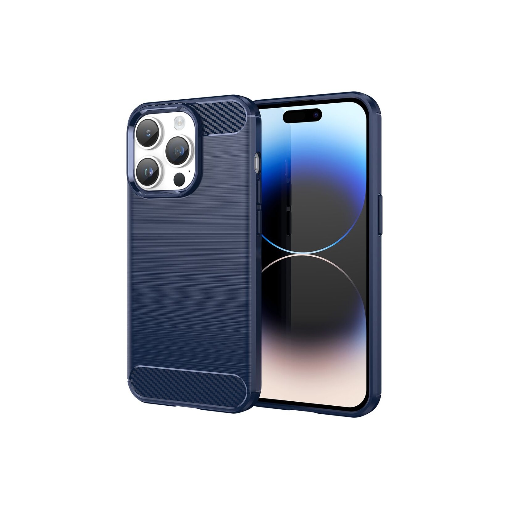 Hülle Handy Schutz für Apple iPhone 15 Pro Max Case Cover Tasche Etuis Carbon