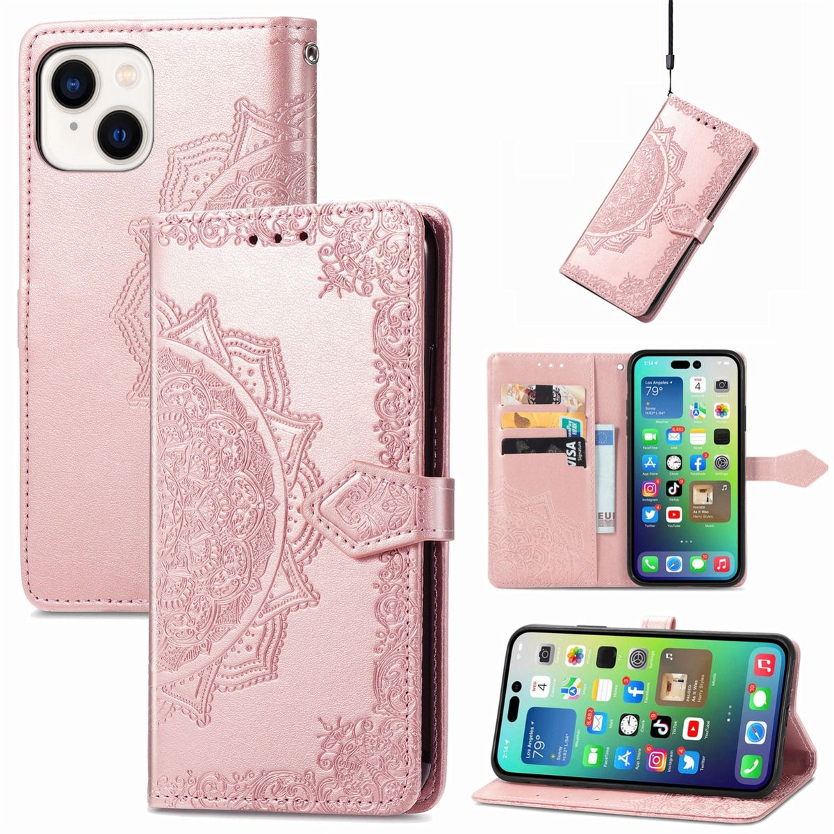 H&uuml;lle Handy Schutz f&uuml;r Apple iPhone 15 Case Cover Klapp Tasche Wallet Etuis Neu - Bild 1