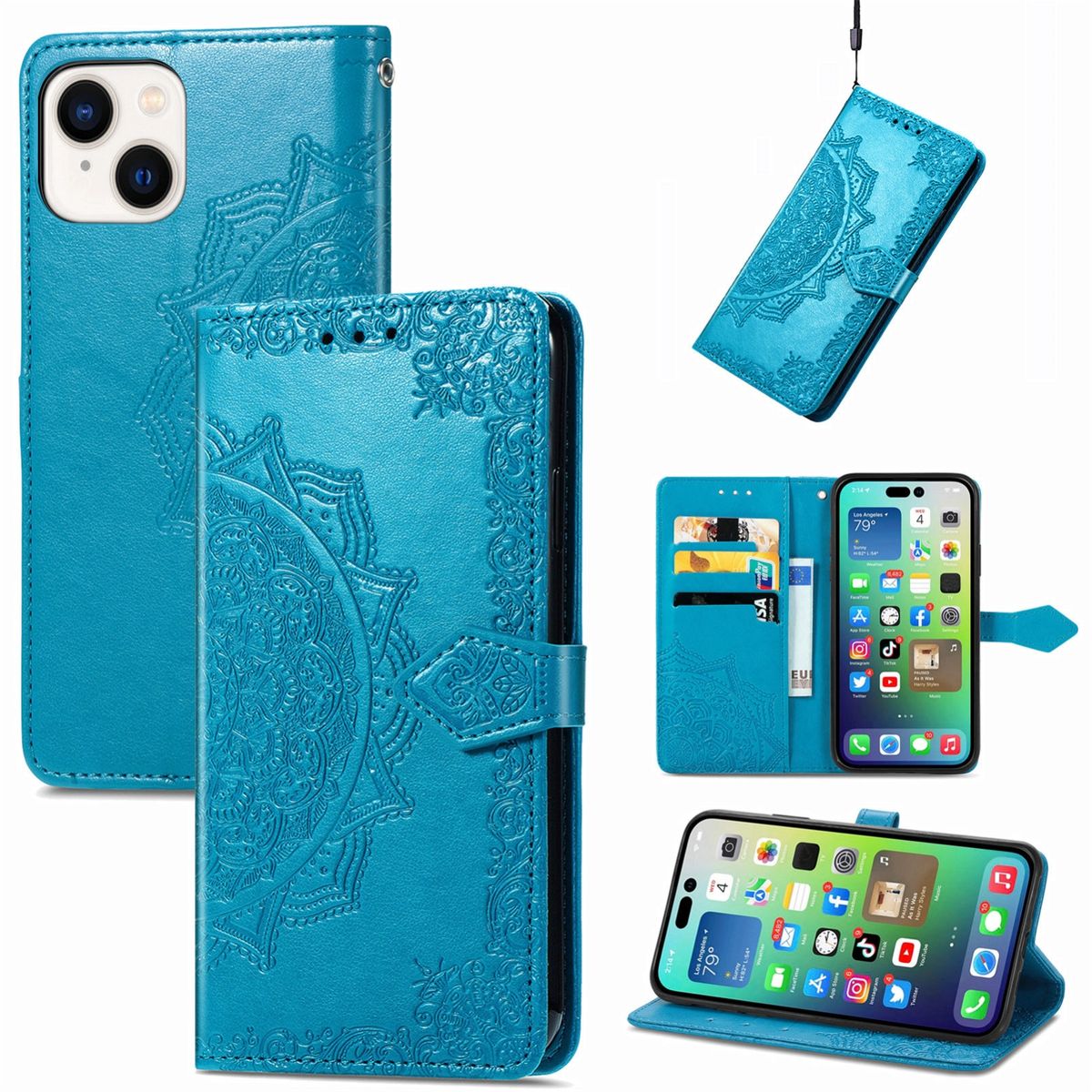 H&uuml;lle Handy Schutz f&uuml;r Apple iPhone 15 Case Cover Klapp Tasche Wallet Etuis Neu - Bild 1