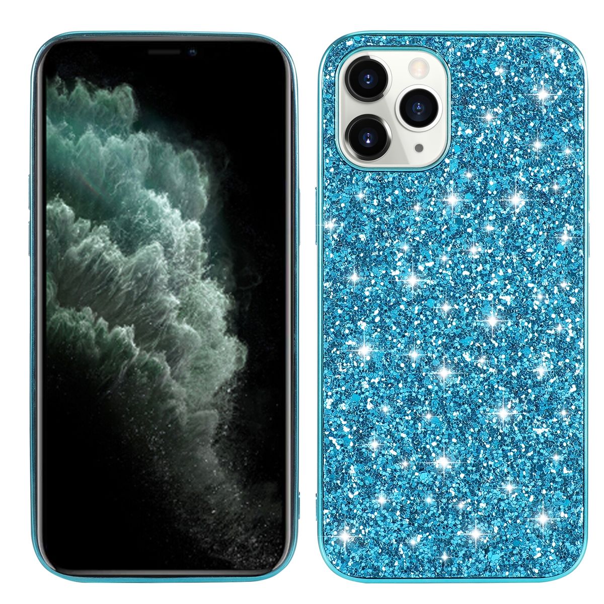 Schutz Handy H&uuml;lle f&uuml;r Apple iPhone 15 Pro Case Cover Glitzer Bumper EtuisTasche - Bild 1
