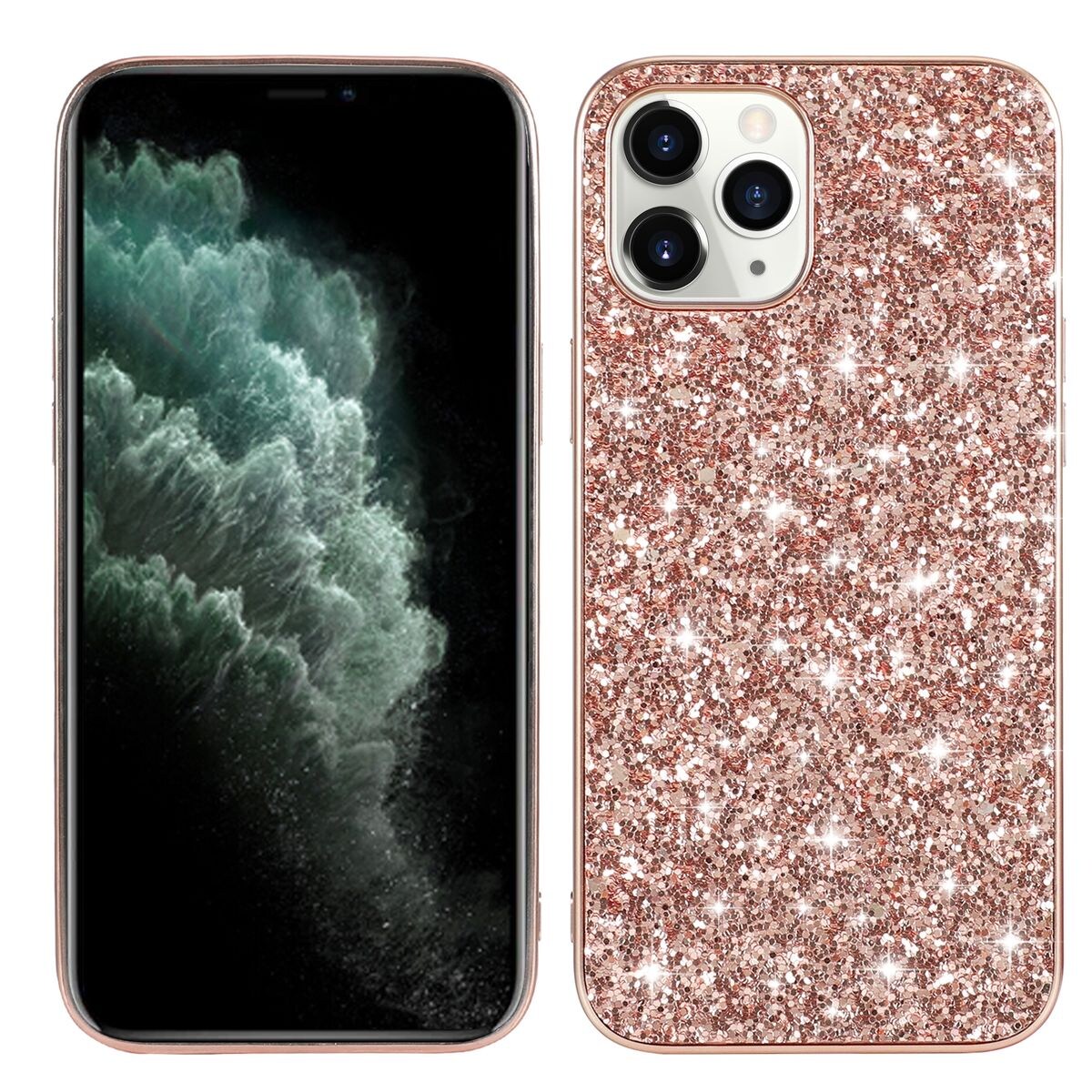 Schutz Handy Hülle für Apple iPhone 15 Pro Case Cover Glitzer Bumper EtuisTasche | 04066914407133