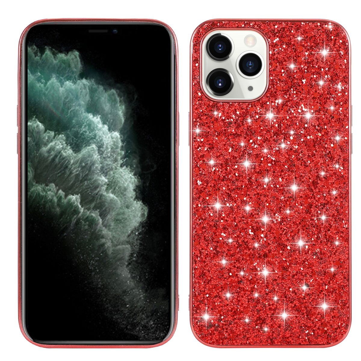 Schutz Handy H&uuml;lle f&uuml;r Apple iPhone 15 Pro Case Cover Glitzer Bumper EtuisTasche - Bild 1