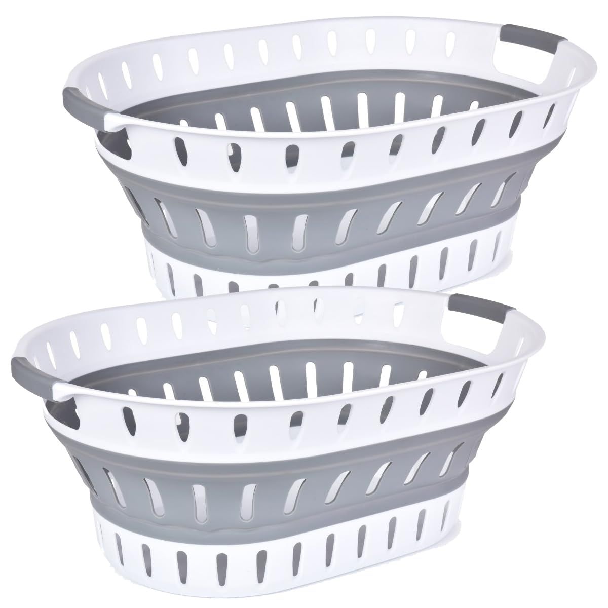 W&auml;schekorb Faltbar W&auml;schesammler W&auml;schebox W&auml;schetonne Aufbewahrungskorb Grau - Bild 1