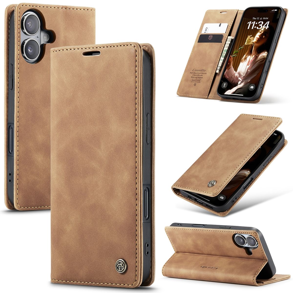 Schutz Handy H&uuml;lle f&uuml;r Apple iPhone 16 Case Cover Klapp Tasche Wallet Etuis Neu - Bild 1