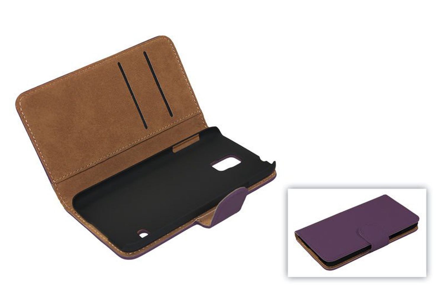 Schutzh&uuml;lle Handytasche (Flip Quer) f&uuml;r Handy Apple iPhone 5 / 5s Lila / Violett - Bild 1