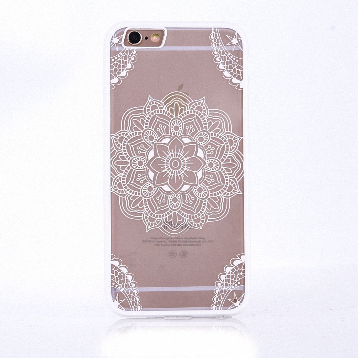 Apple iPhone 6s Plus Handy H&uuml;lle Mandala Case Motiv Indianische Spitze Wei&szlig; Neu - Bild 1