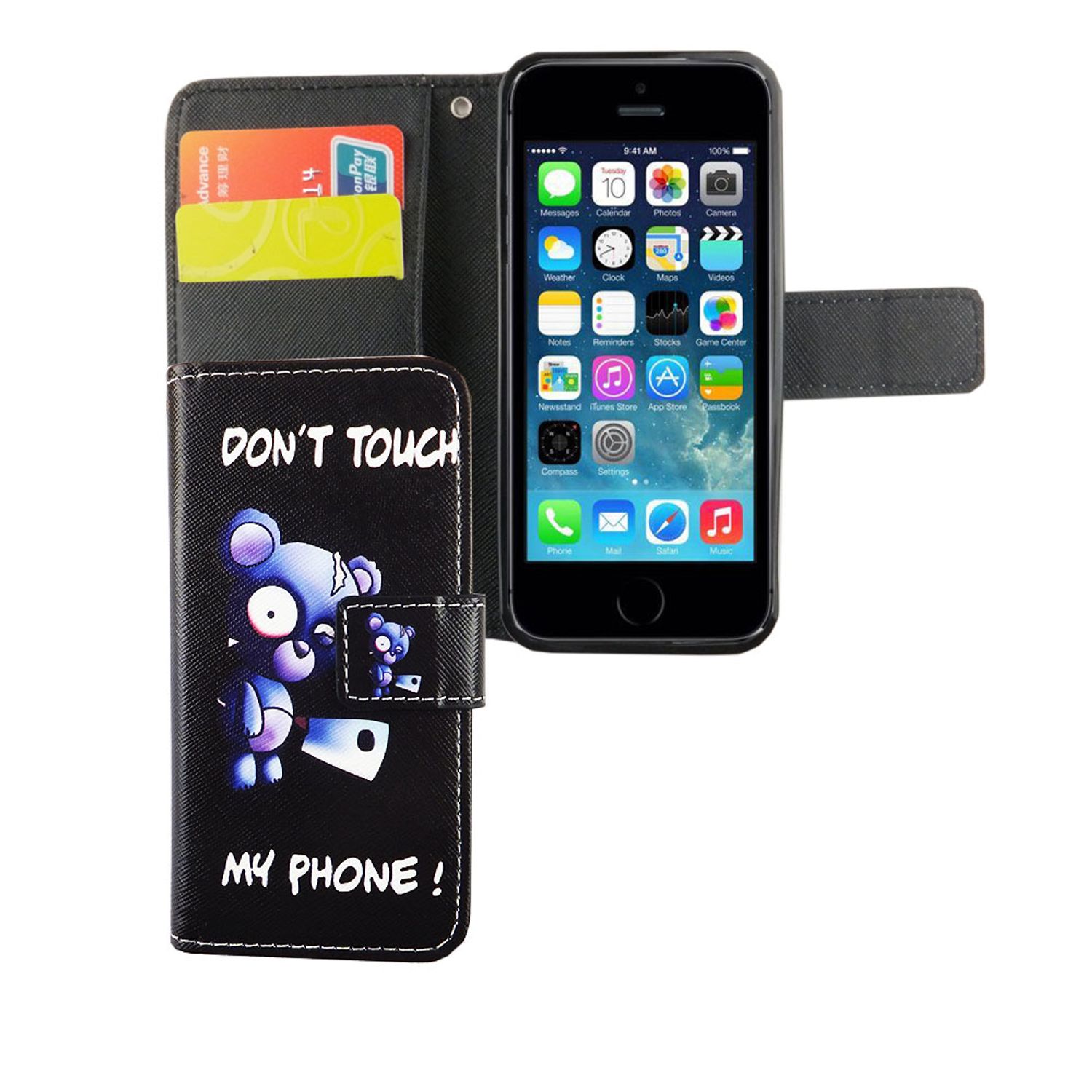 H&uuml;lle Handy Schutz f&uuml;r Apple iPhone 5 / 5s / SE Case Cover Tasche Wallet Etui - Bild 1