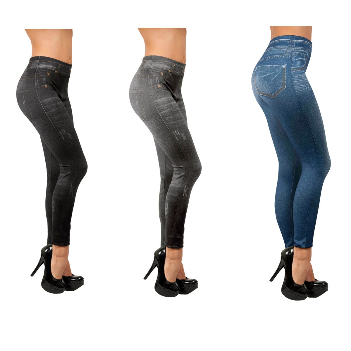 Comfortisse® Jeggings – Leggings 3er Set mit Taschen Slim Jeggings | 00644812024696