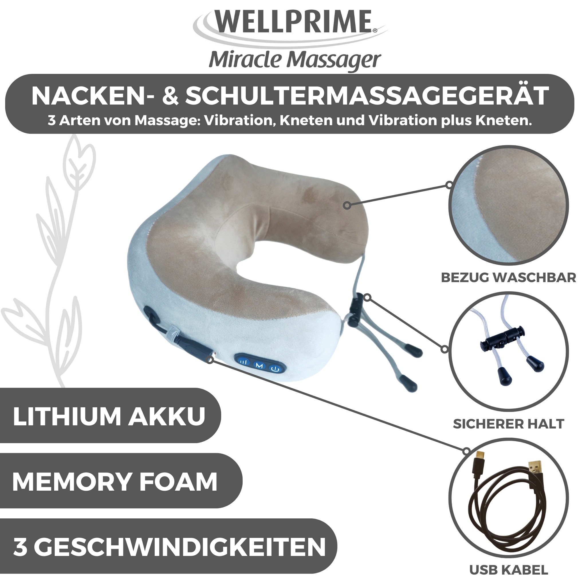 massagegerät vibration nacken newgen medicals Nackenmassagegerät: Shiatsu-Massagegerät für Nacken und  Schulter, IR-Tiefenwärme, 24 Watt (Shiatsu Nackenmassagegerät) main image 1