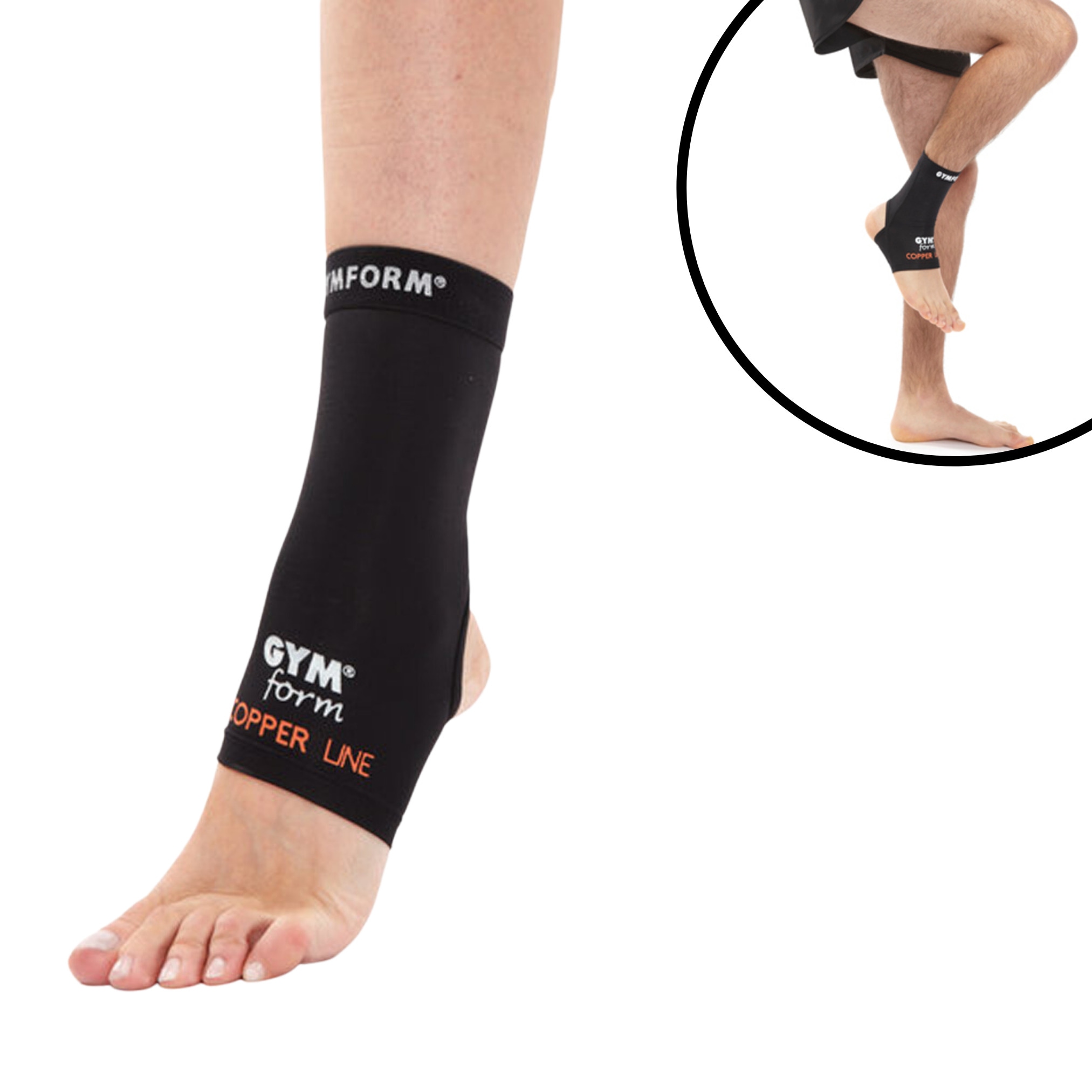 Gymform&reg; Bandage Kompression - Fu&szlig;bandage Sprunggelenk Copper Line Fu&szlig;gelenk - Bild 1