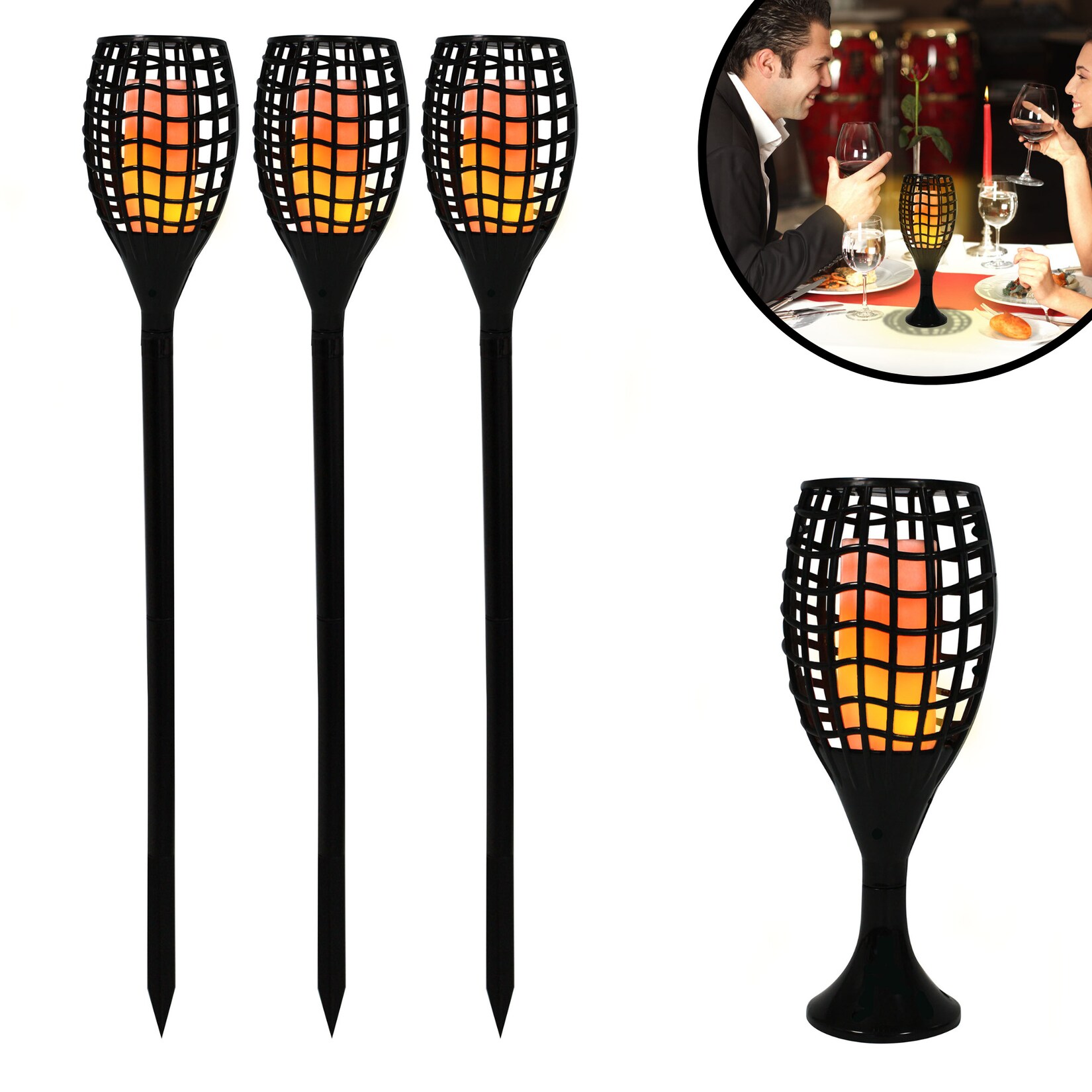 ® LED Solarleuchte, Solar Feuer Fackel für den Garten Flame