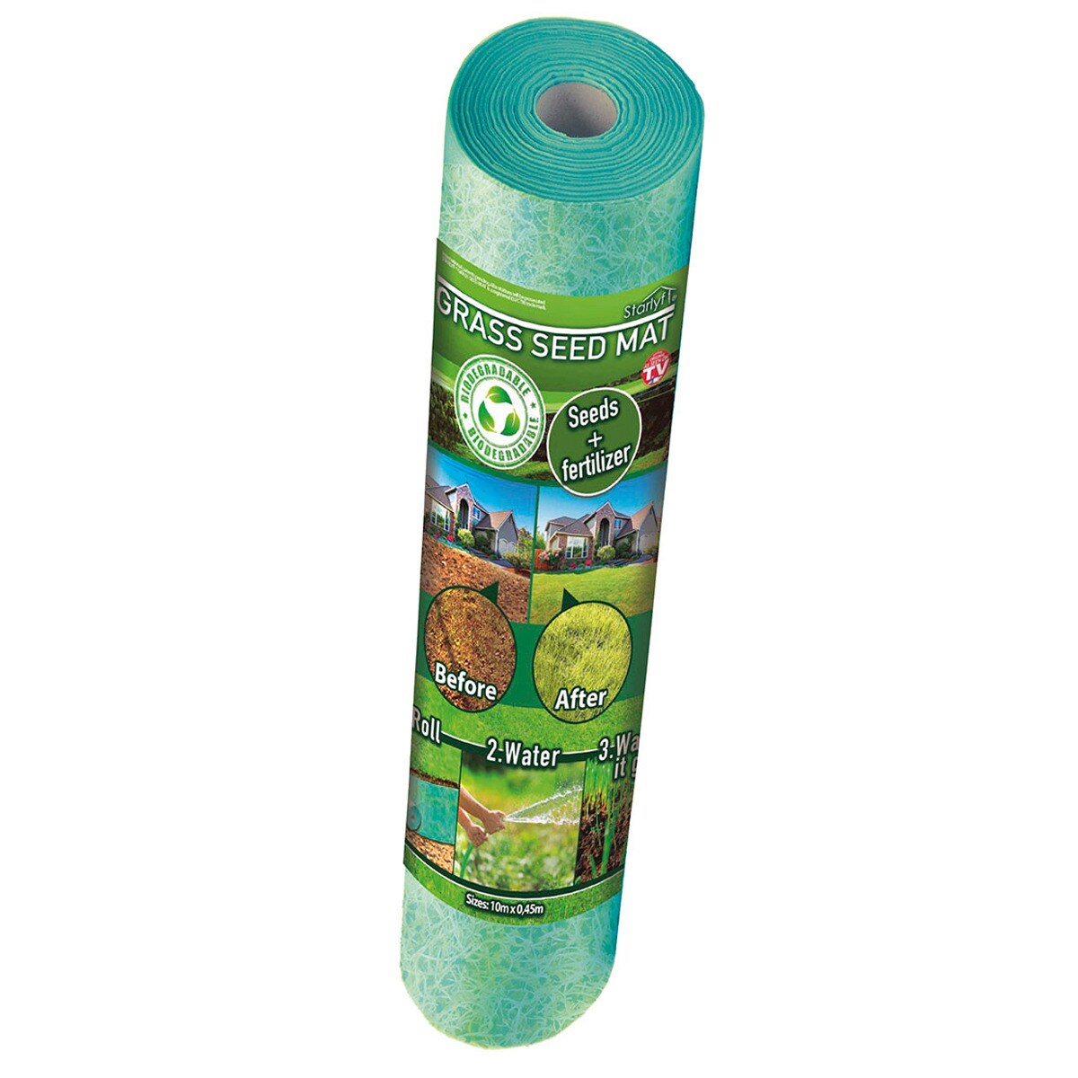 Starlyf&reg; Grassamenmatte - Rasenrolle, Rasenvlies, 10m x 0,45m - 4,5 m&sup2; Grass Seed Mat - Bild 1