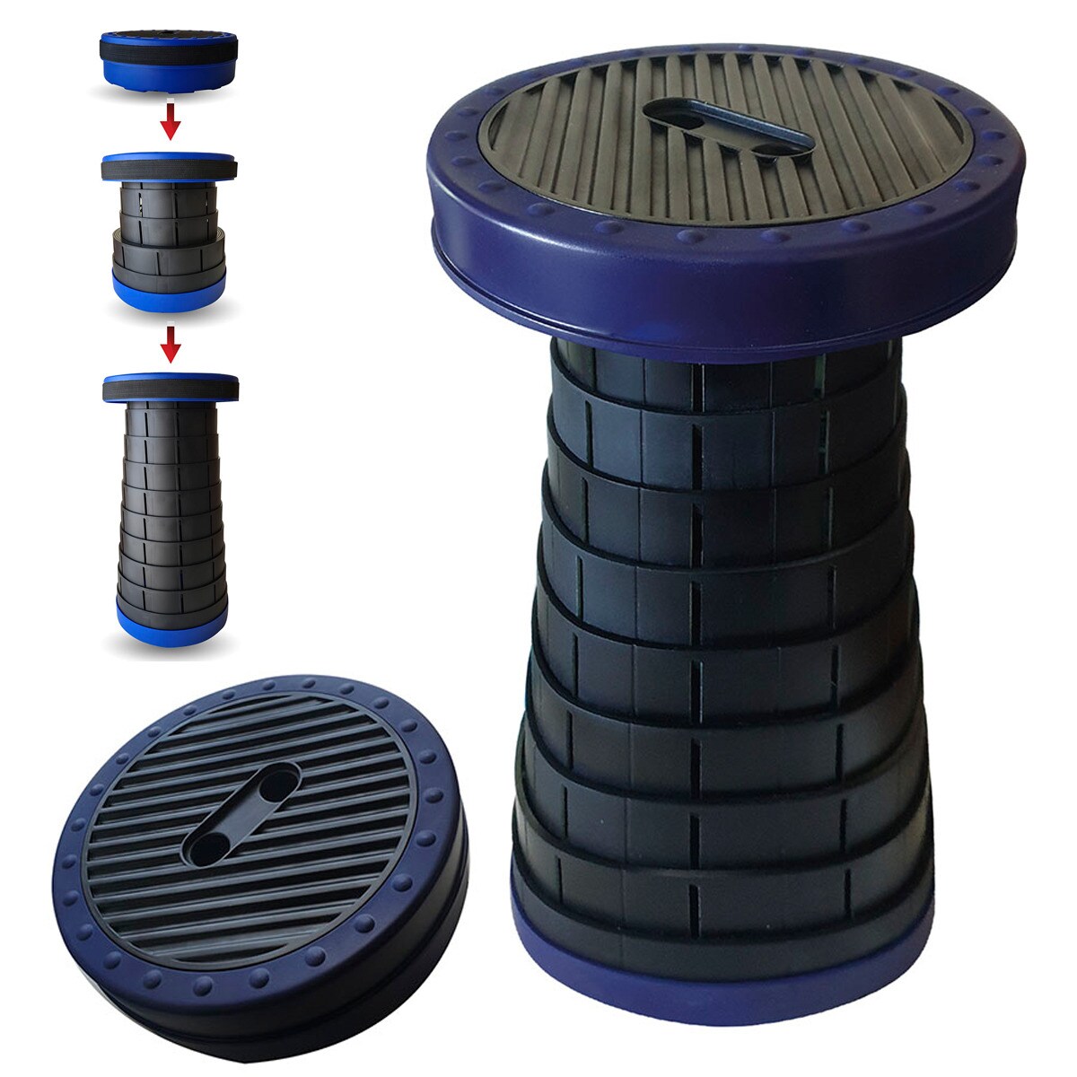 Starlyf&reg; Klappstuhl tragbar - Hocker ausziehbar - Campingstuhl klein Telescopic Stool - Bild 1