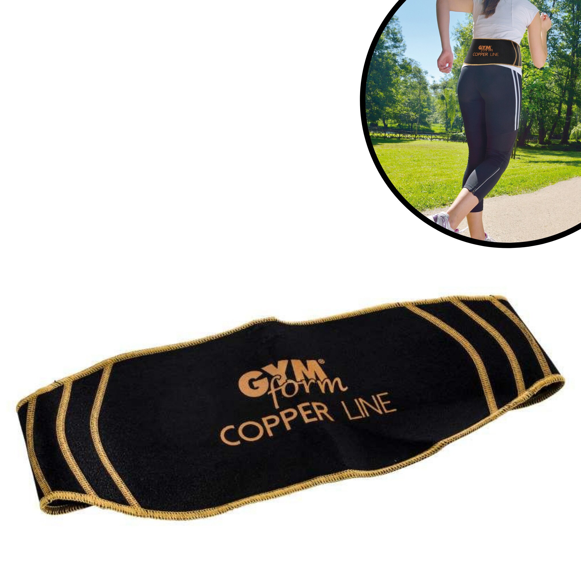 Gymform&reg; Lendenbandage - R&uuml;ckenbandage - Bandage R&uuml;cken Copper Line Back - Bild 1