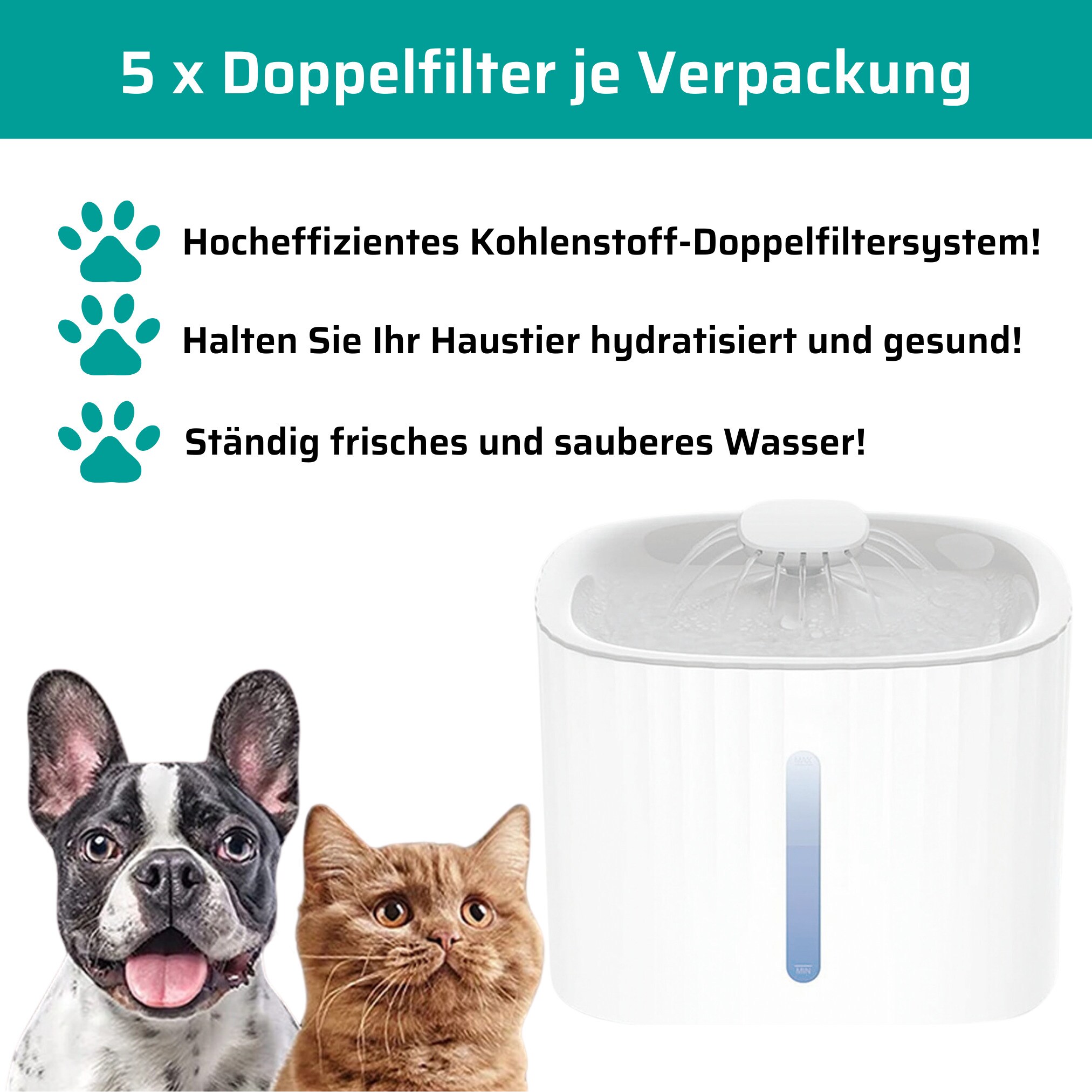 3 Ersatzfilter Für Drinking Fountain Raindrop Katzenbrunnen – Sorgt Für Frisches, Sauberes Trinkwasser