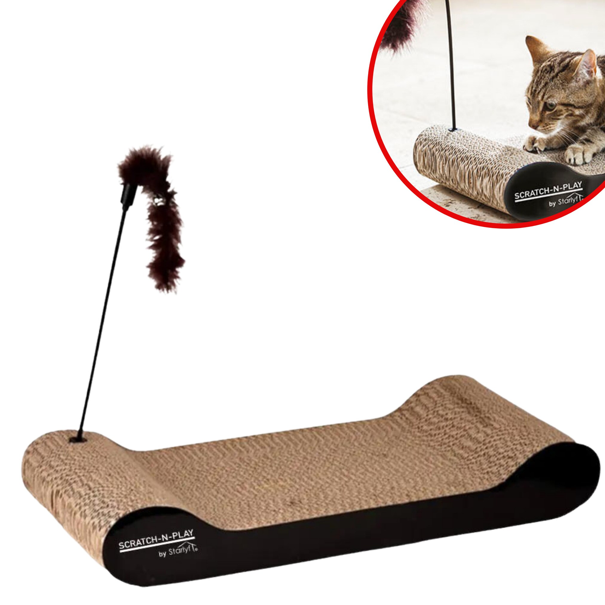 Best Direct&reg; Katzen Kratzpappe - Kratzmatte, Pappe, Katze Scratch N Play - Bild 1