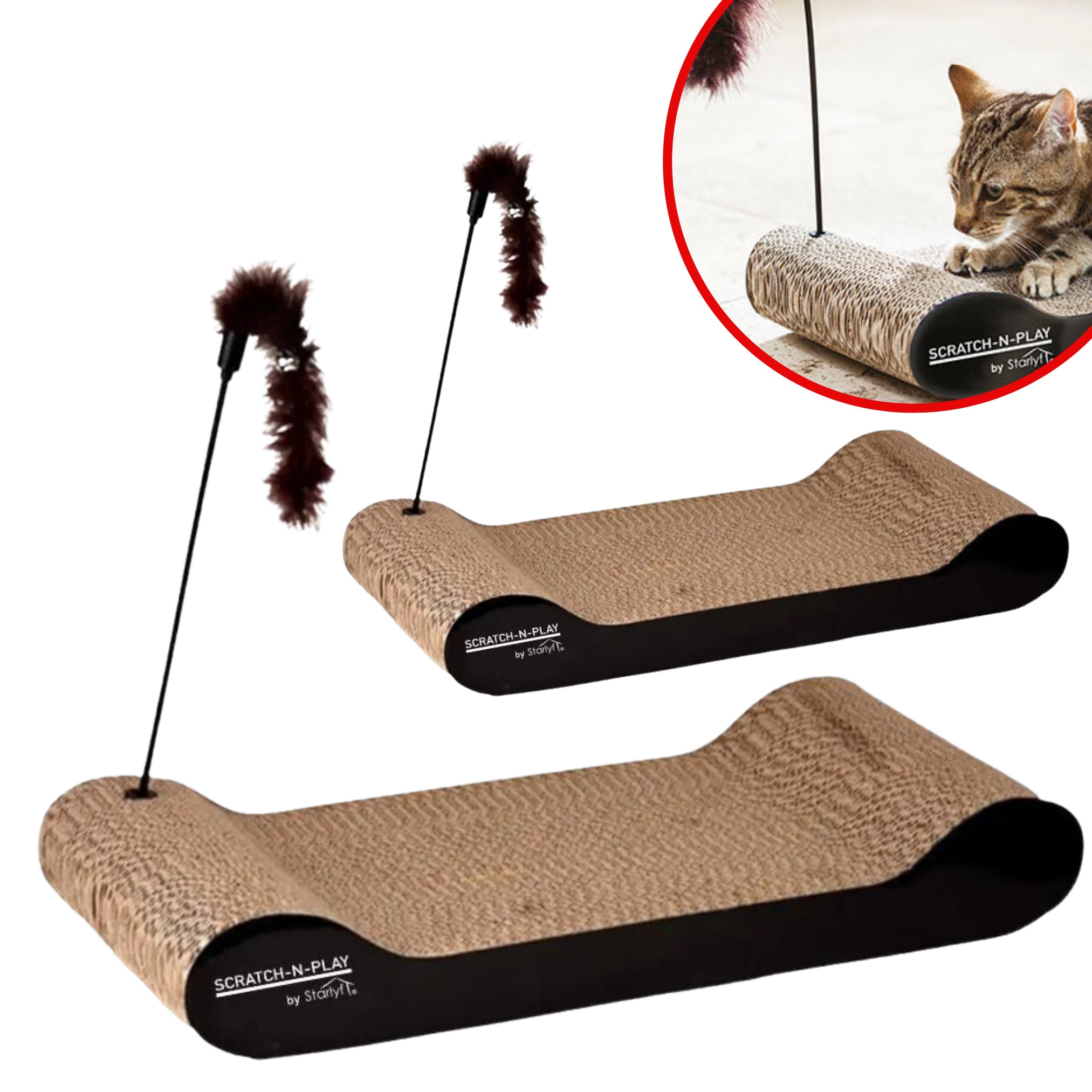 Best Direct&reg; Katzen Kratzpappe - Kratzmatte, Pappe, Katze Scratch N Play - Bild 1