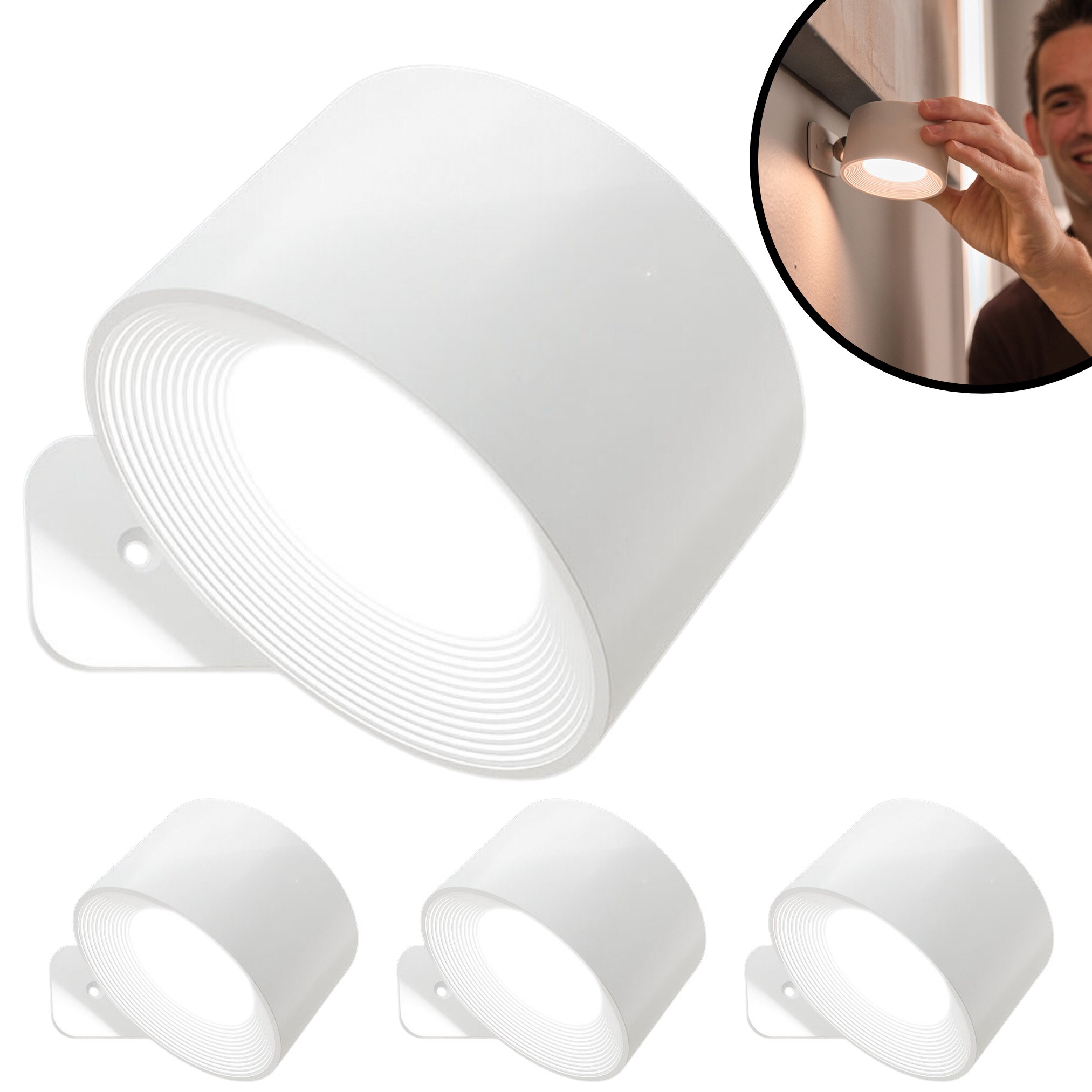 Best Direct&reg; Wandleuchte - schwenkbare Leselampe, Akku, USB Vigilamp POD - Bild 1