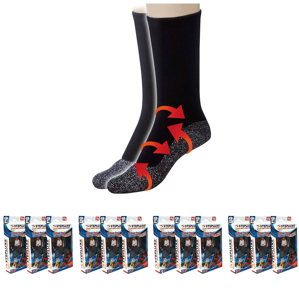 Best Direct&reg; Thermosocken mit Aluminiumfaser - Wintersocken Stepluxe Anti Cold Socks 12er Pack - Bild 1