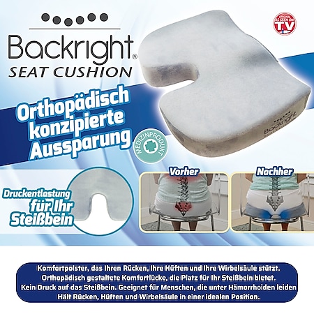 Best Direct® Orthopädisches Sitzkissen Memory Foam Backright® Seat Cushion  online kaufen bei Netto