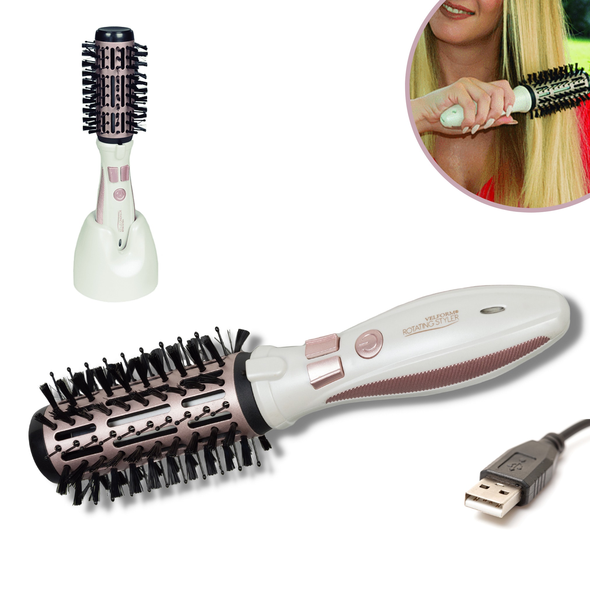 Velform&reg; rotierende Akku Haarb&uuml;rste  - Ionen-Technologie, Keramik Rotating Styler - Bild 1