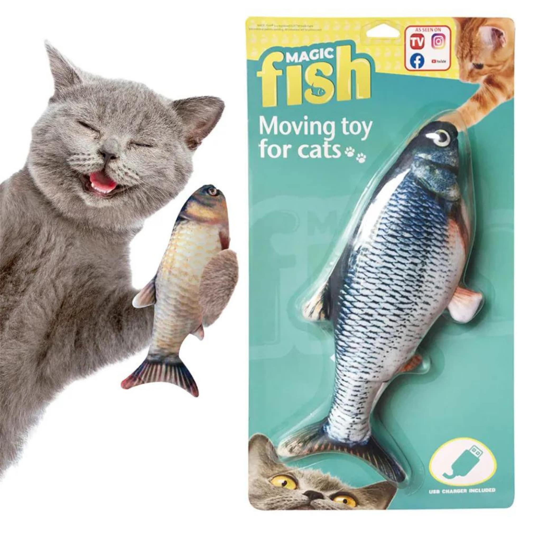 Best Direct&reg; Katzenspielzeug zappelnder Fisch mit Katzenminze Magic Fish - Bild 1