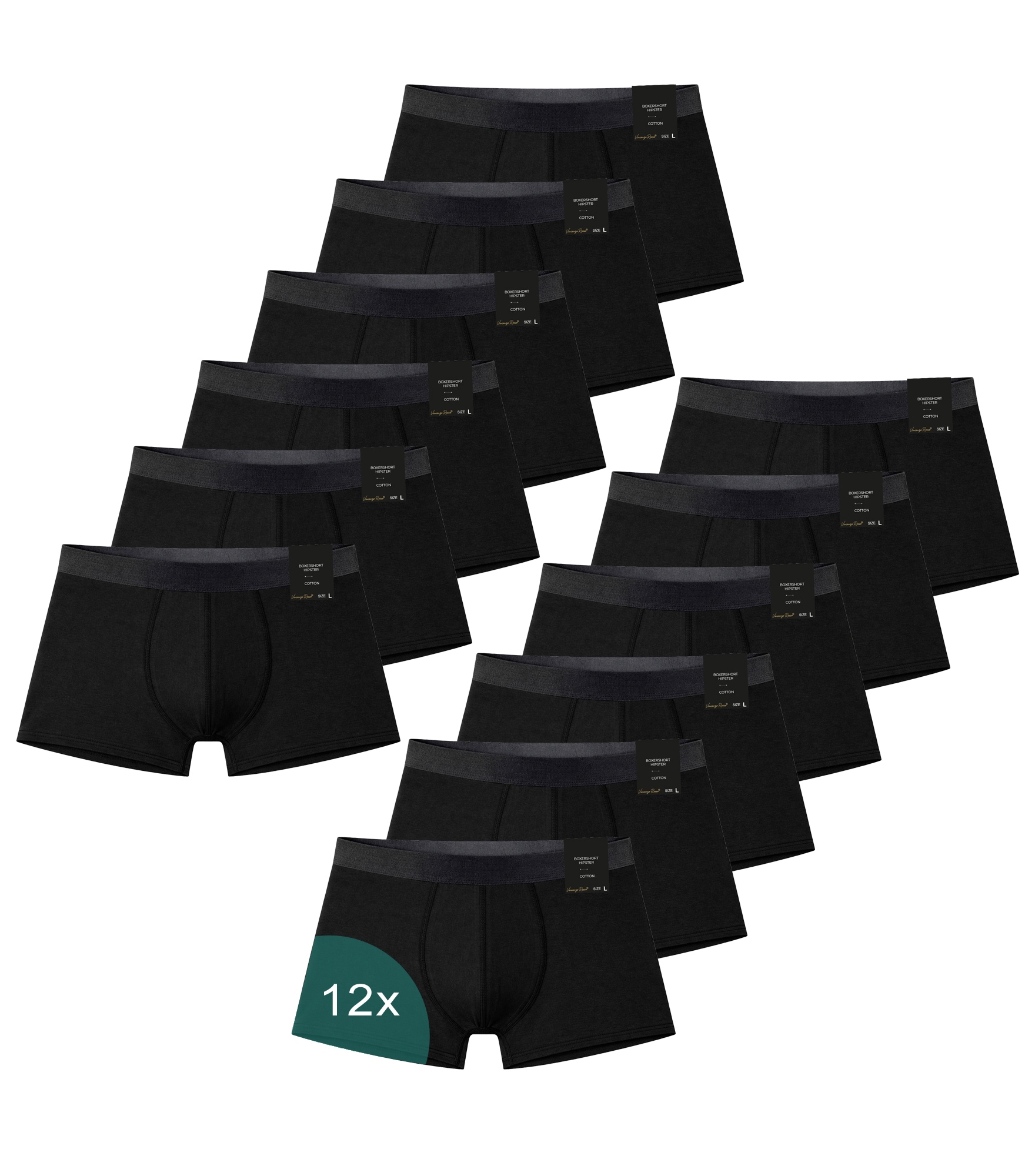 Vincenzo Rosso 12er Pack Boxershorts - Hipster - Bild 1