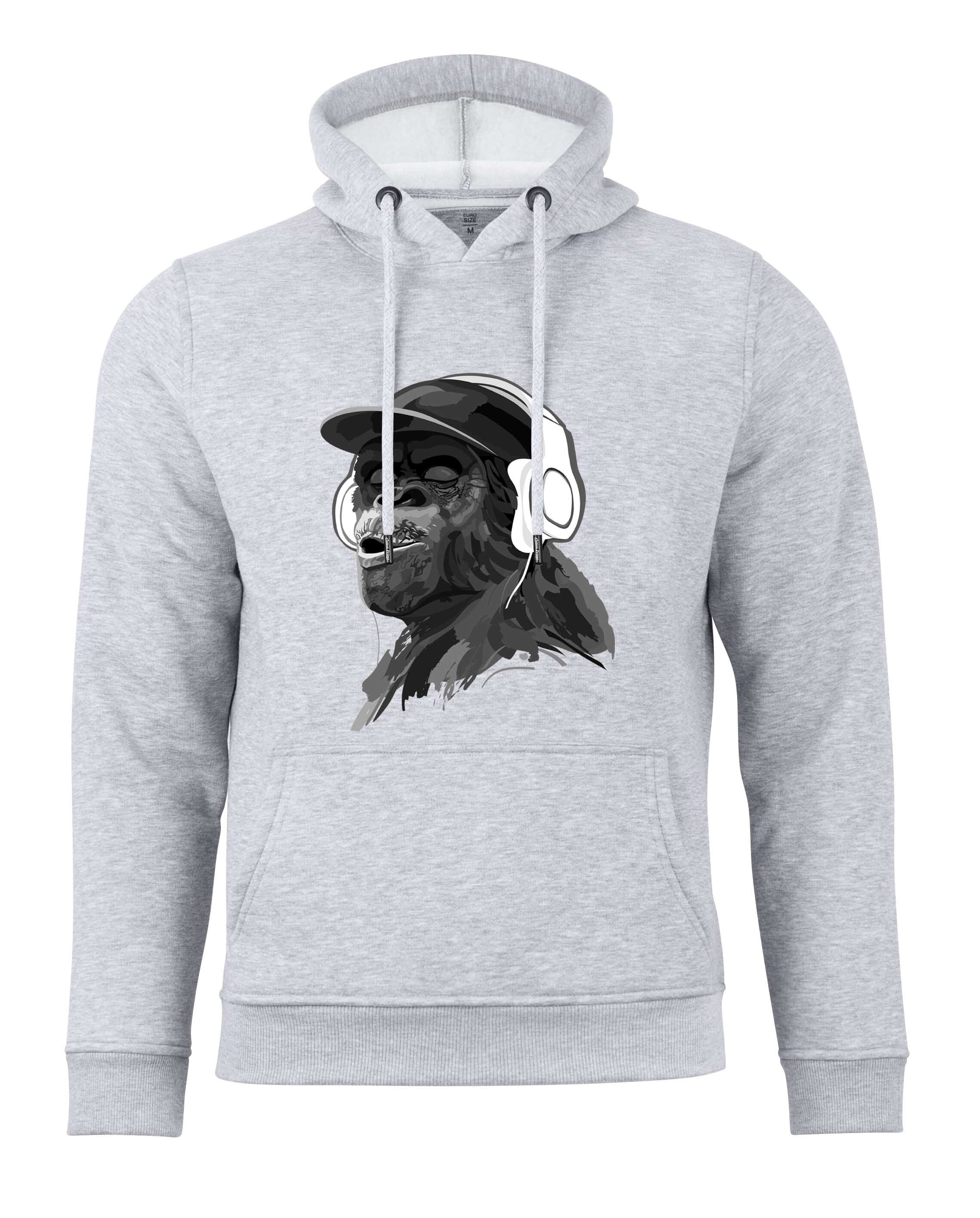 Cotton Prime&reg; Kapuzensweatshirt mit Affenmotiv - Monkey mit DJ-Kopfh&ouml;rer - Bild 1