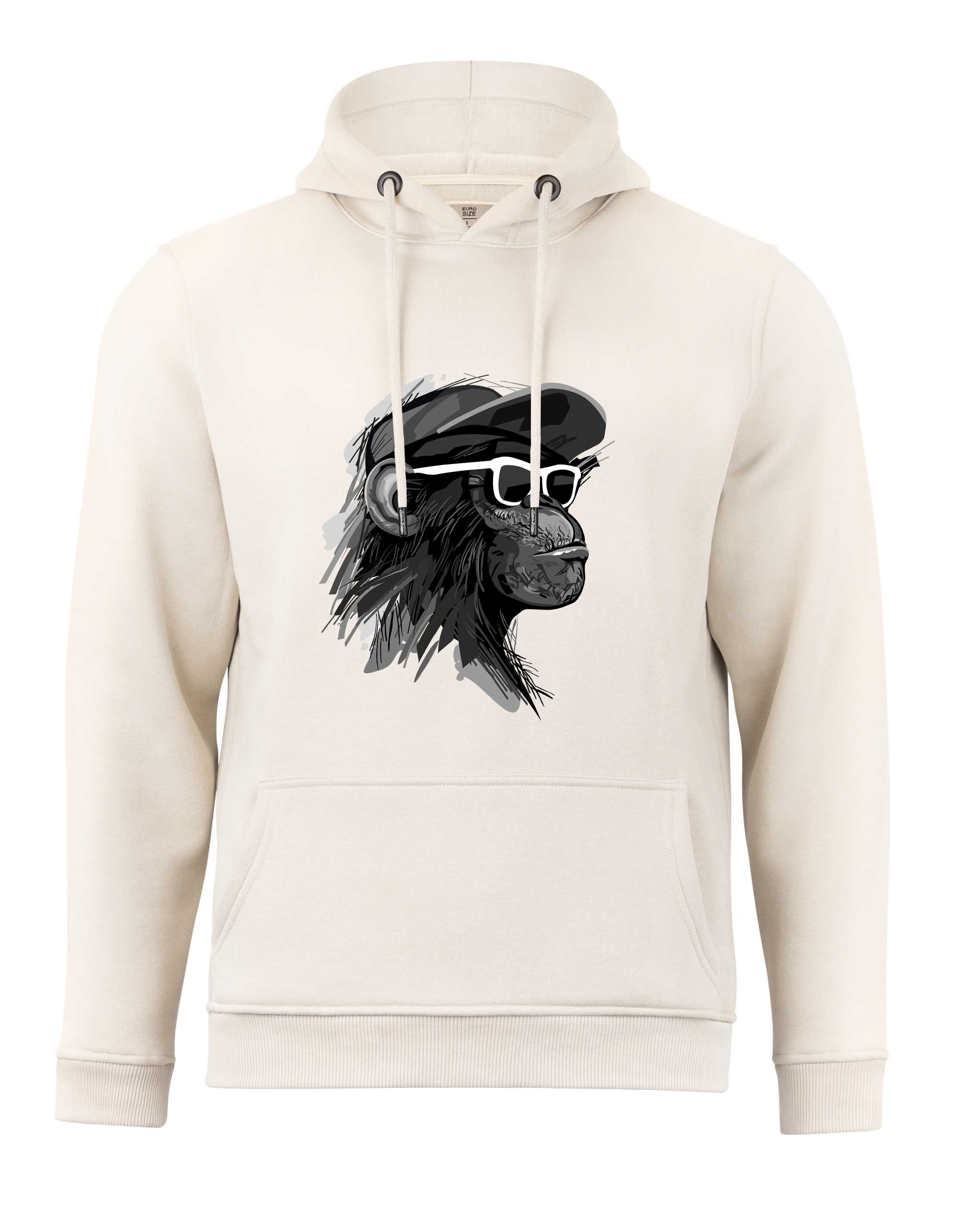 Cotton Prime&reg; Kapuzensweatshirt mit Affenmotiv - Cool Monkey mit Brille - Bild 1