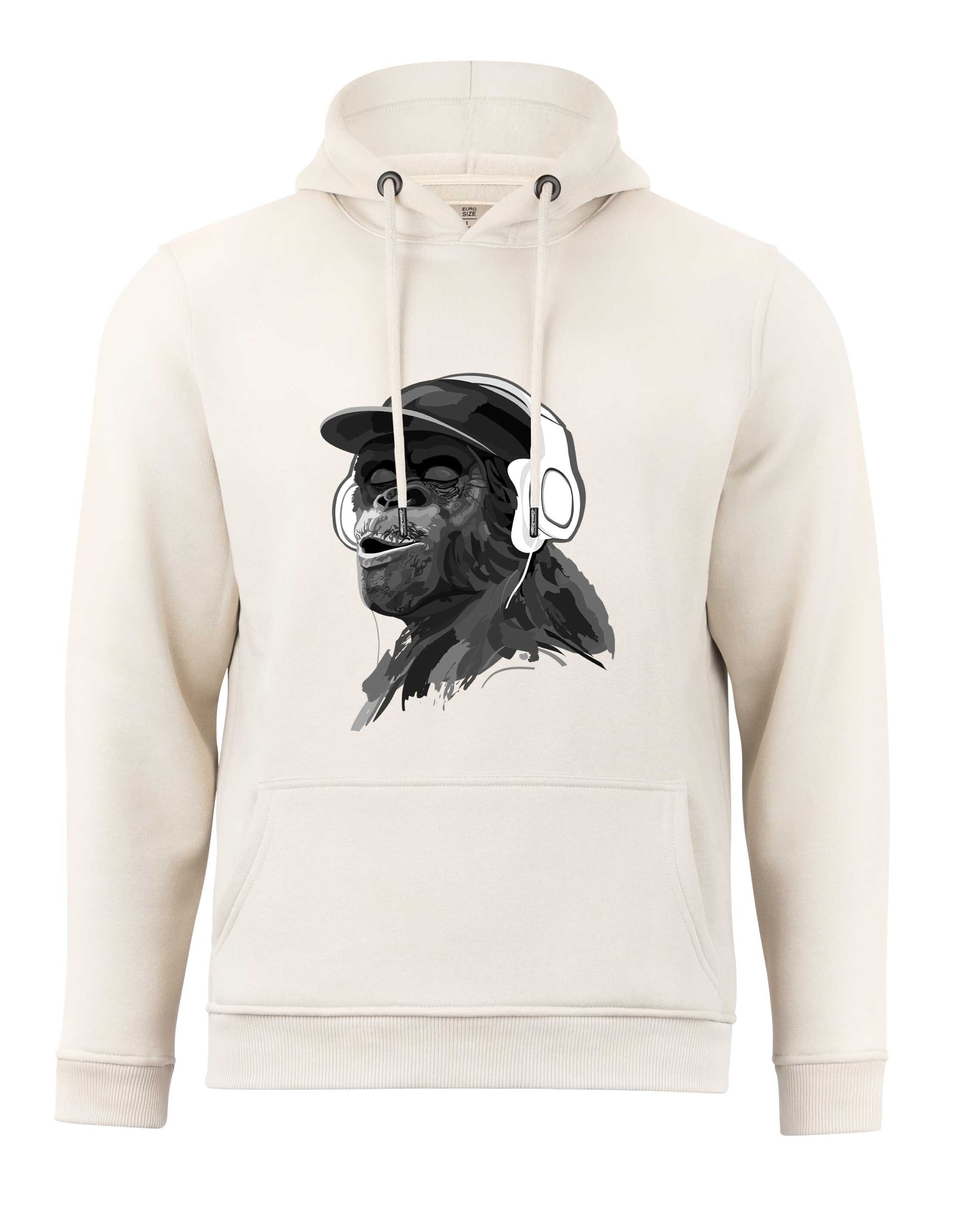 Cotton Prime&reg; Kapuzensweatshirt mit Affenmotiv - Monkey mit DJ-Kopfh&ouml;rer - Bild 1