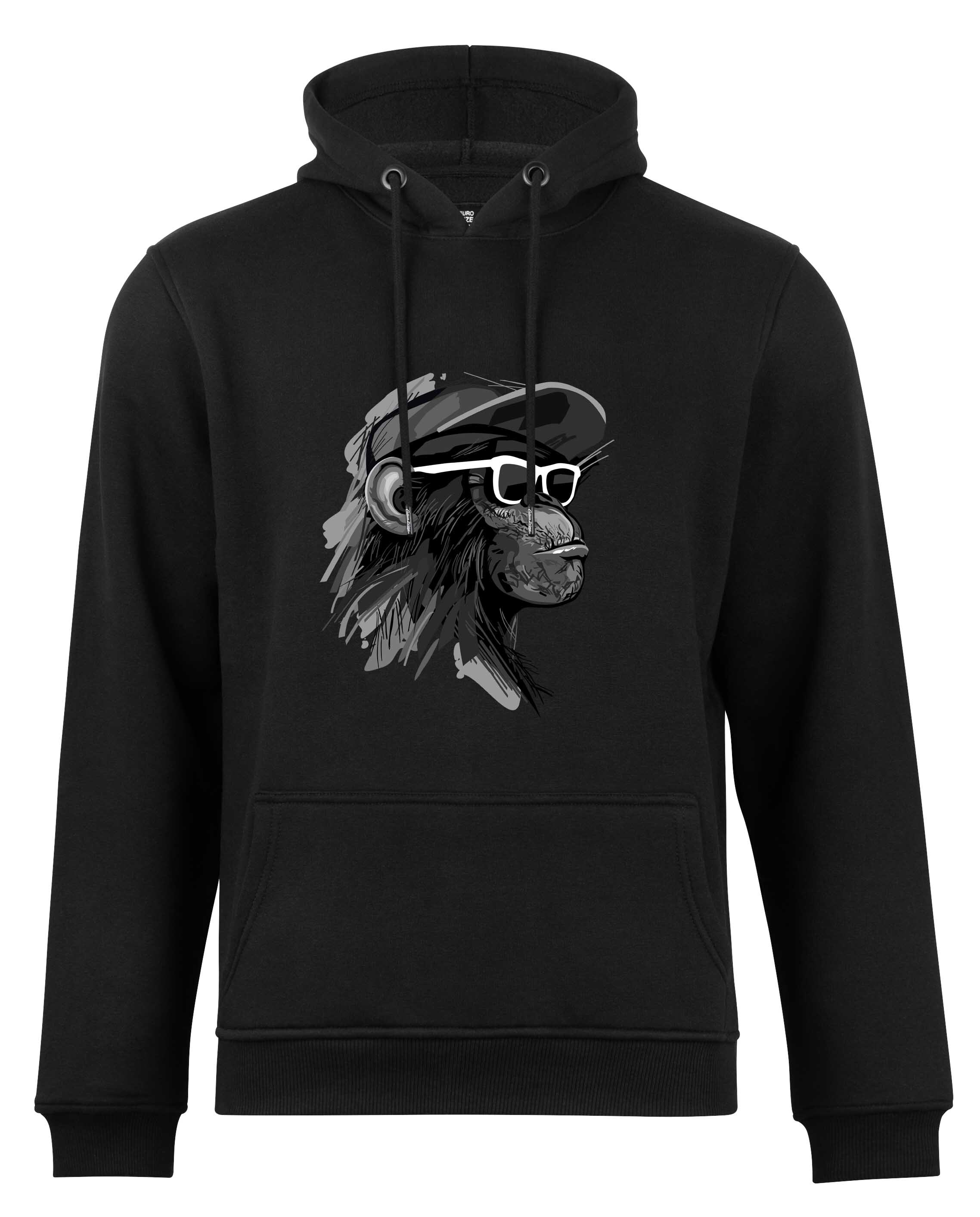 Cotton Prime&reg; Kapuzensweatshirt mit Affenmotiv - Cool Monkey mit Brille - Bild 1