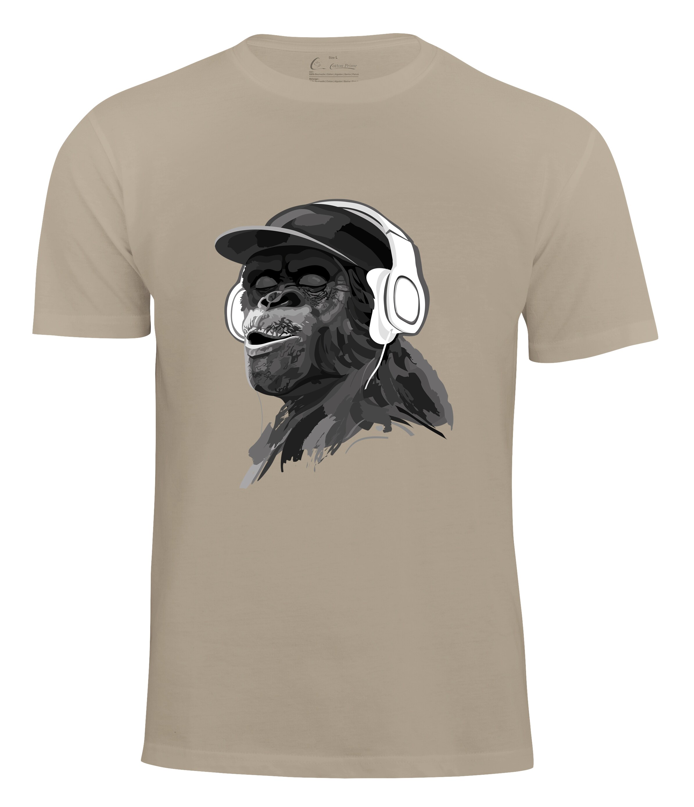 Cotton Prime&reg; T-Shirt mit Affenmotiv - Monkey mit DJ-Kopfh&ouml;rer - Bild 1