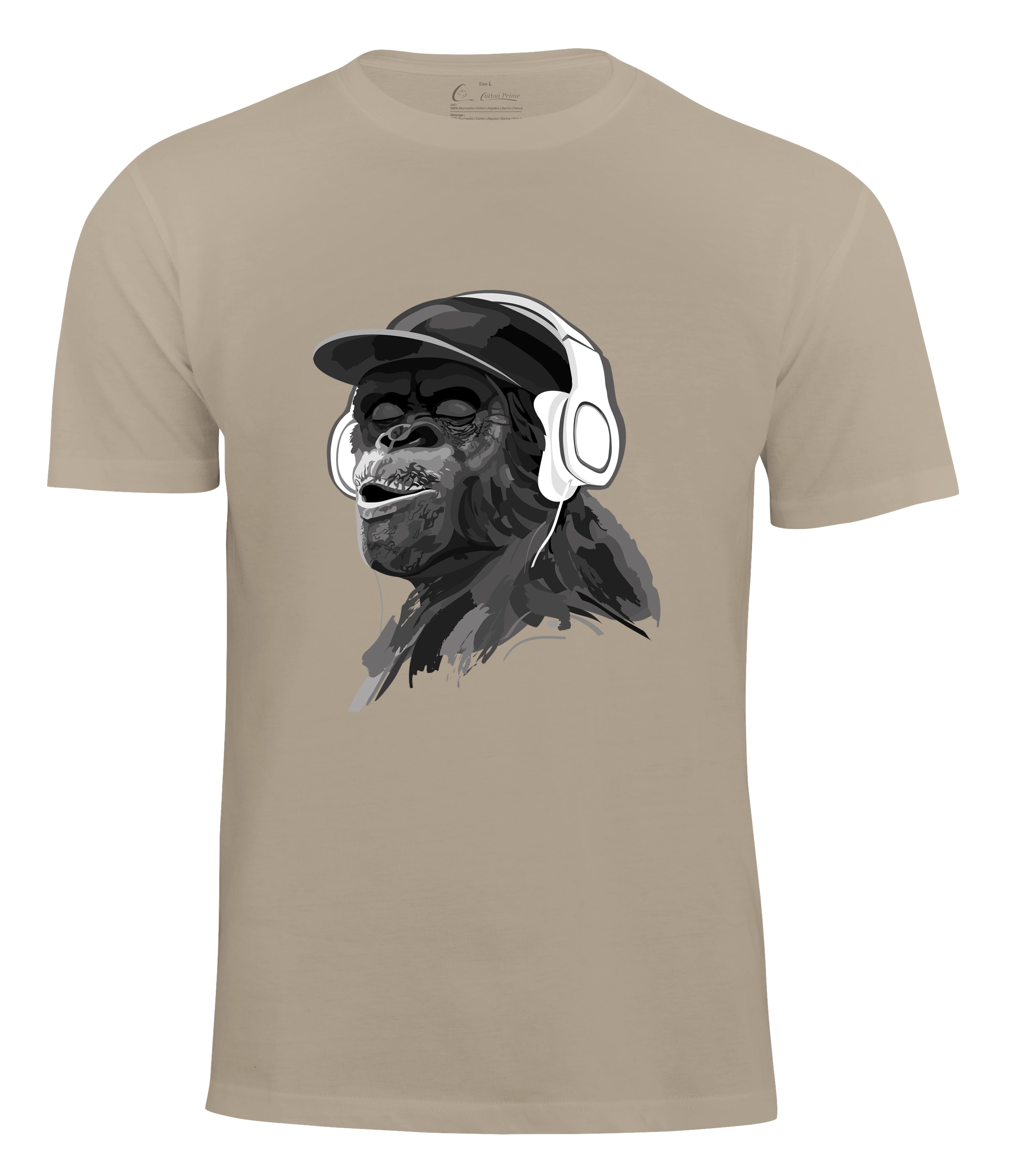 Cotton Prime&reg; T-Shirt mit Affenmotiv - Monkey mit DJ-Kopfh&ouml;rer - Bild 1