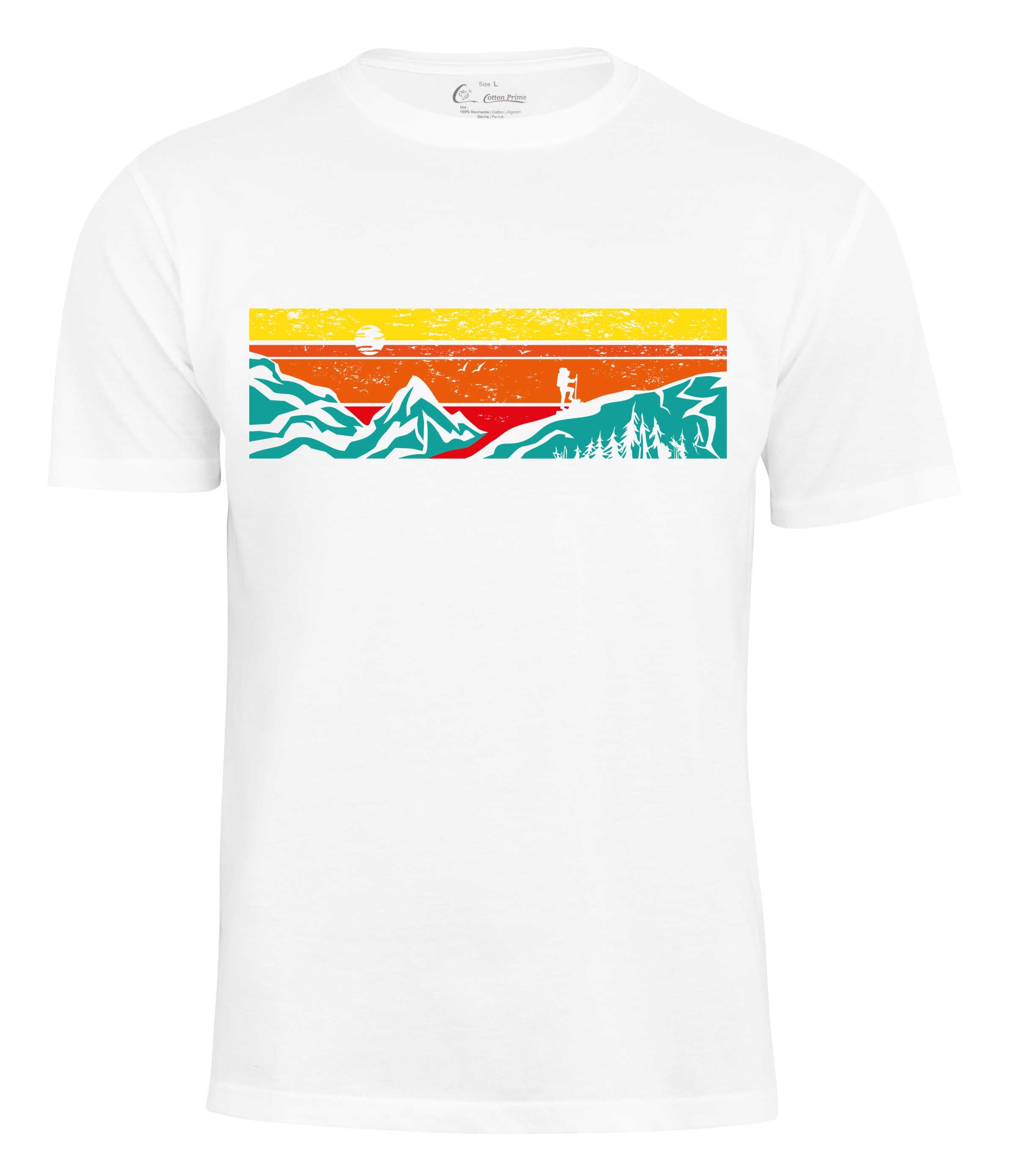 Cotton Prime&reg; T-Shirt mit Bergen Lets Hiking - Bild 1