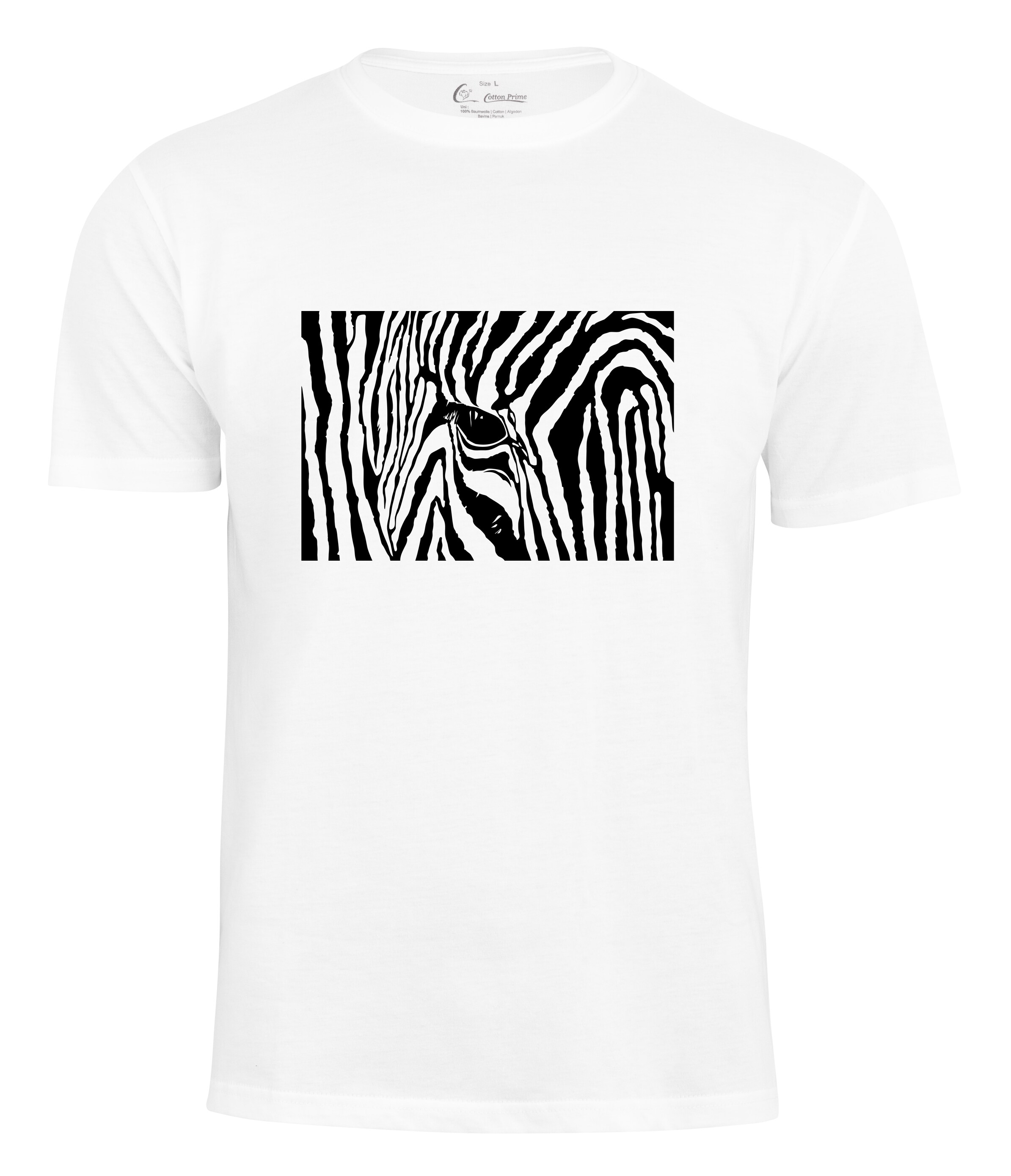Cotton Prime&reg; T-Shirt Black & White Zebra Eye - Bild 1