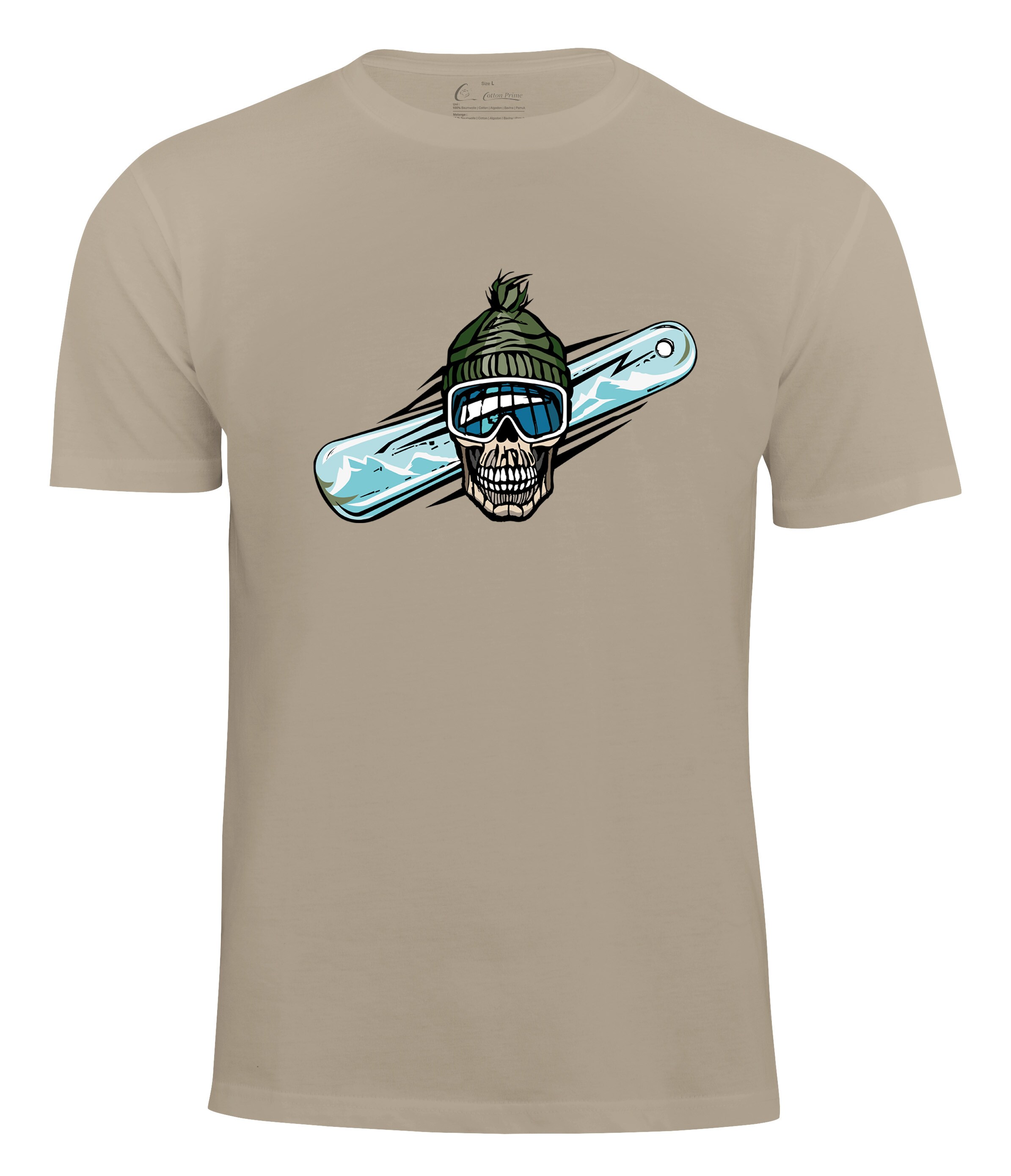 Cotton Prime&reg; T-Shirt Skull on Snowboarding - Bild 1
