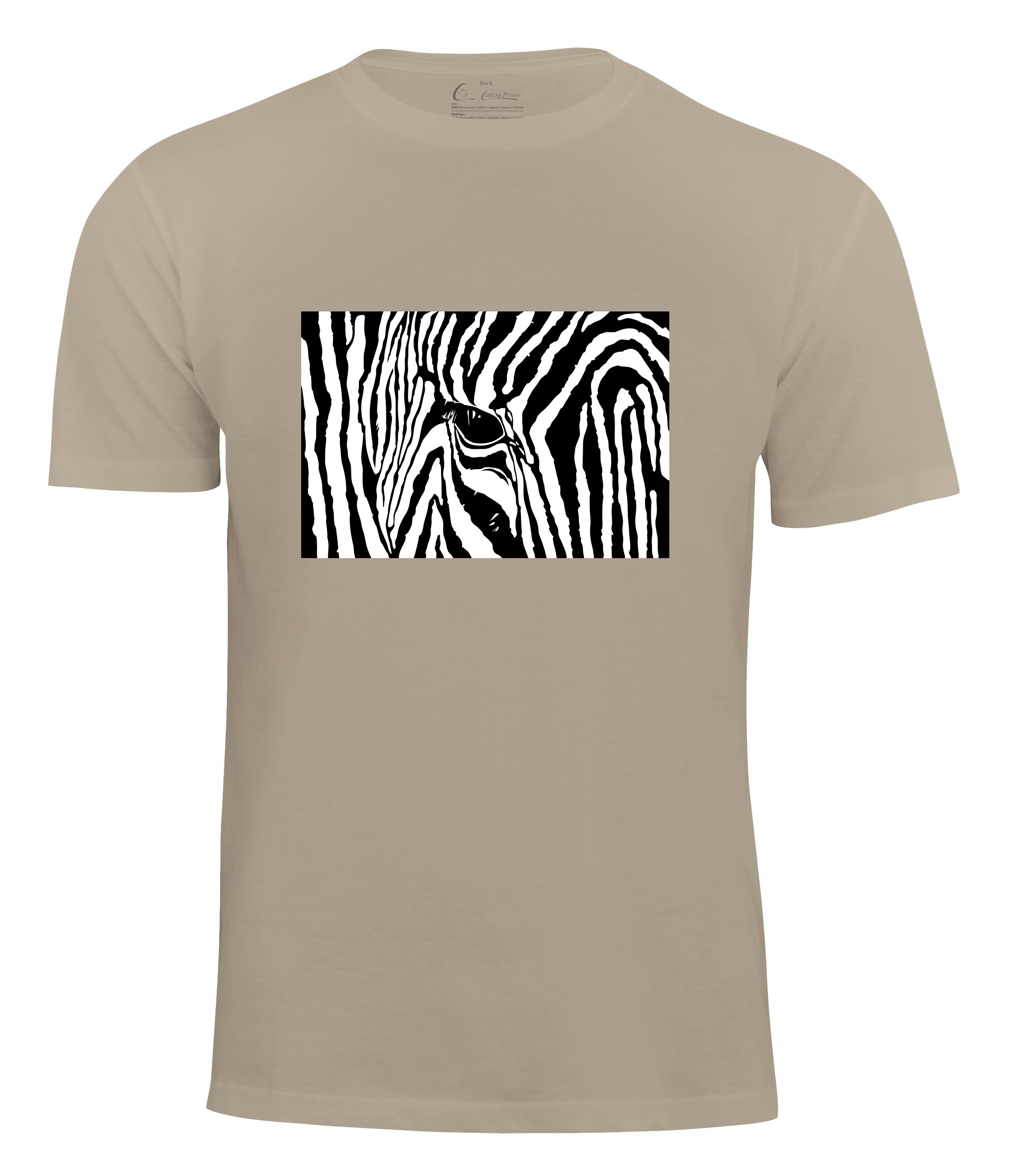 Cotton Prime&reg; T-Shirt Black & White Zebra Eye - Bild 1