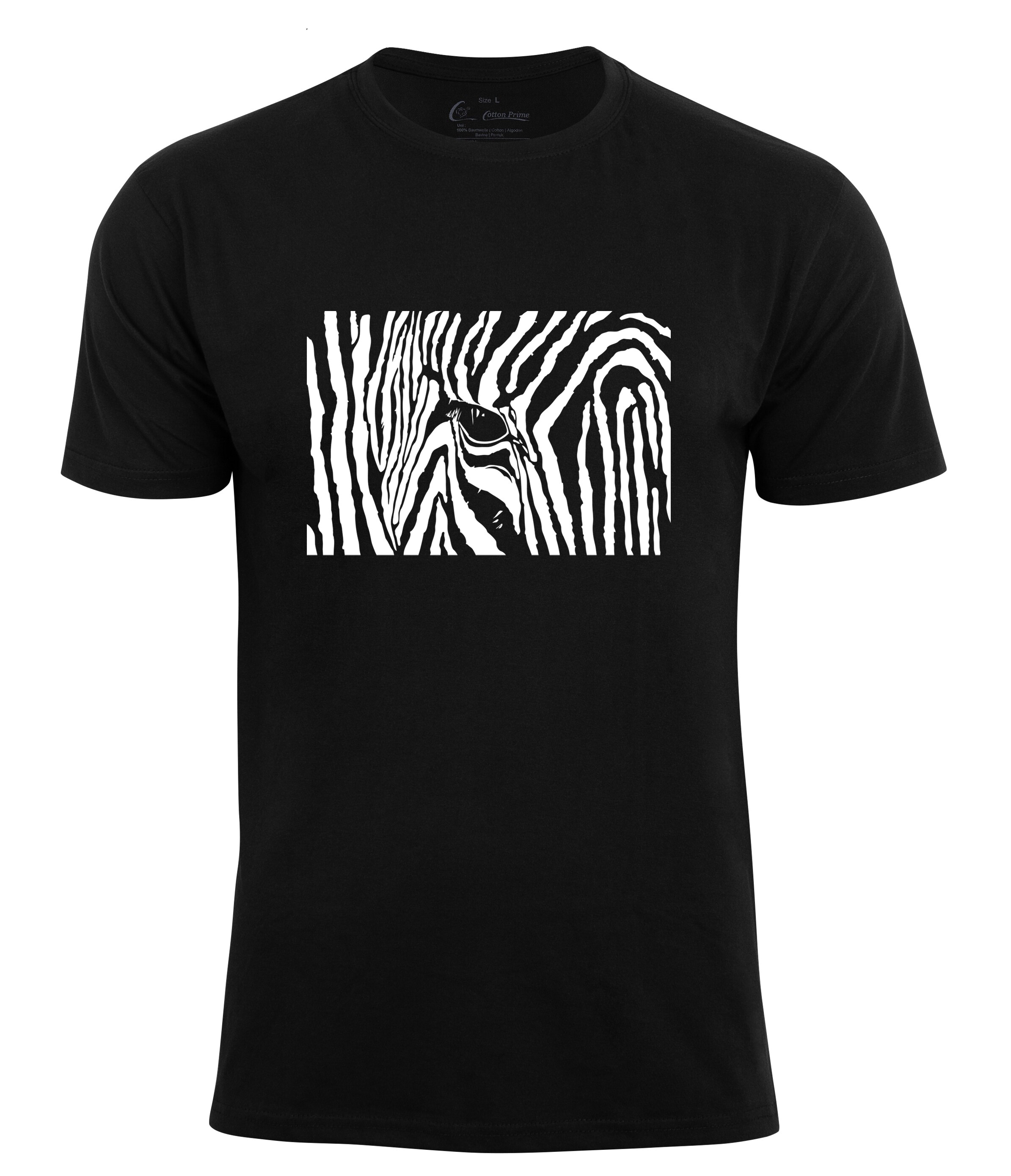 Cotton Prime&reg; T-Shirt Black & White Zebra Eye - Bild 1