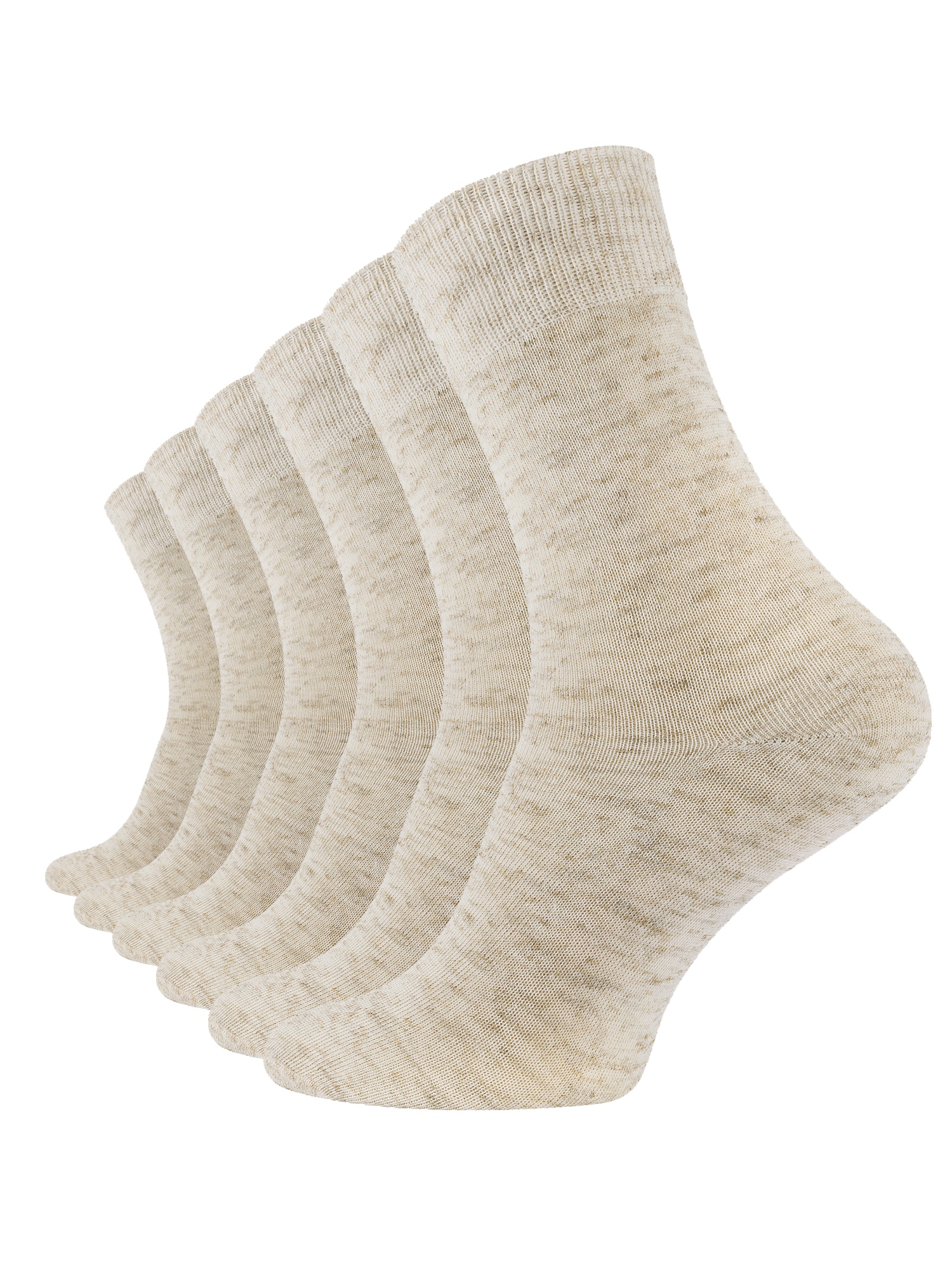 Cotton Prime&reg; Leinen Socken "Natur" 6 Paar - Bild 1