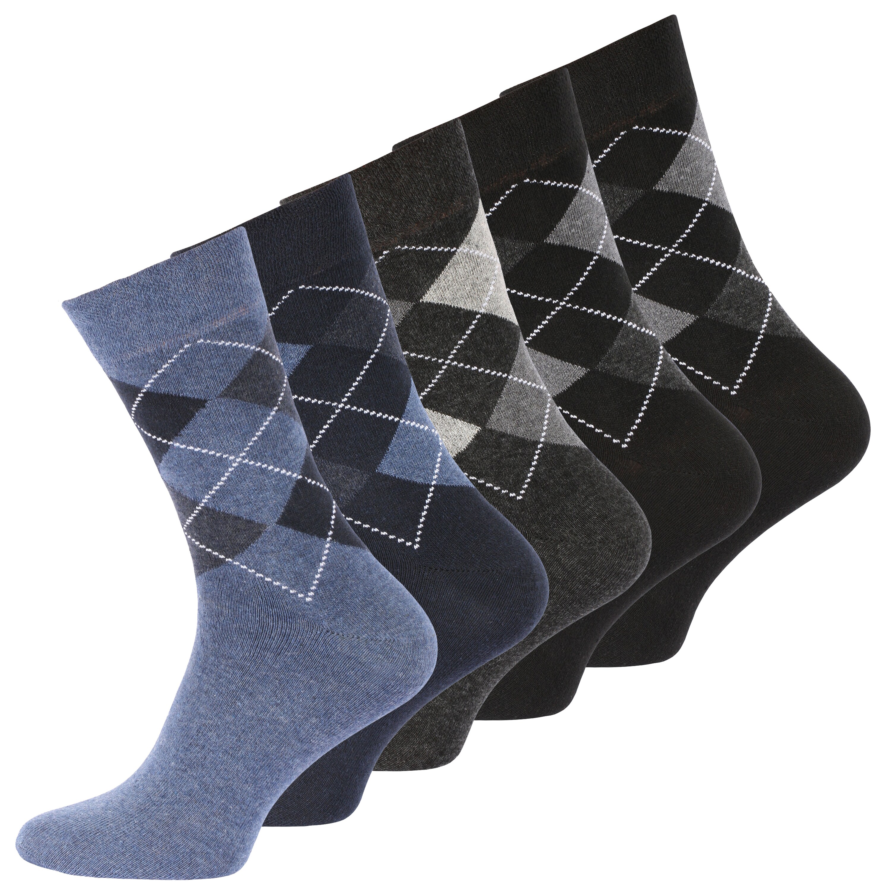 Cotton Prime&reg; 10 Paar Baumwoll Socken Karo Classics - Bild 1