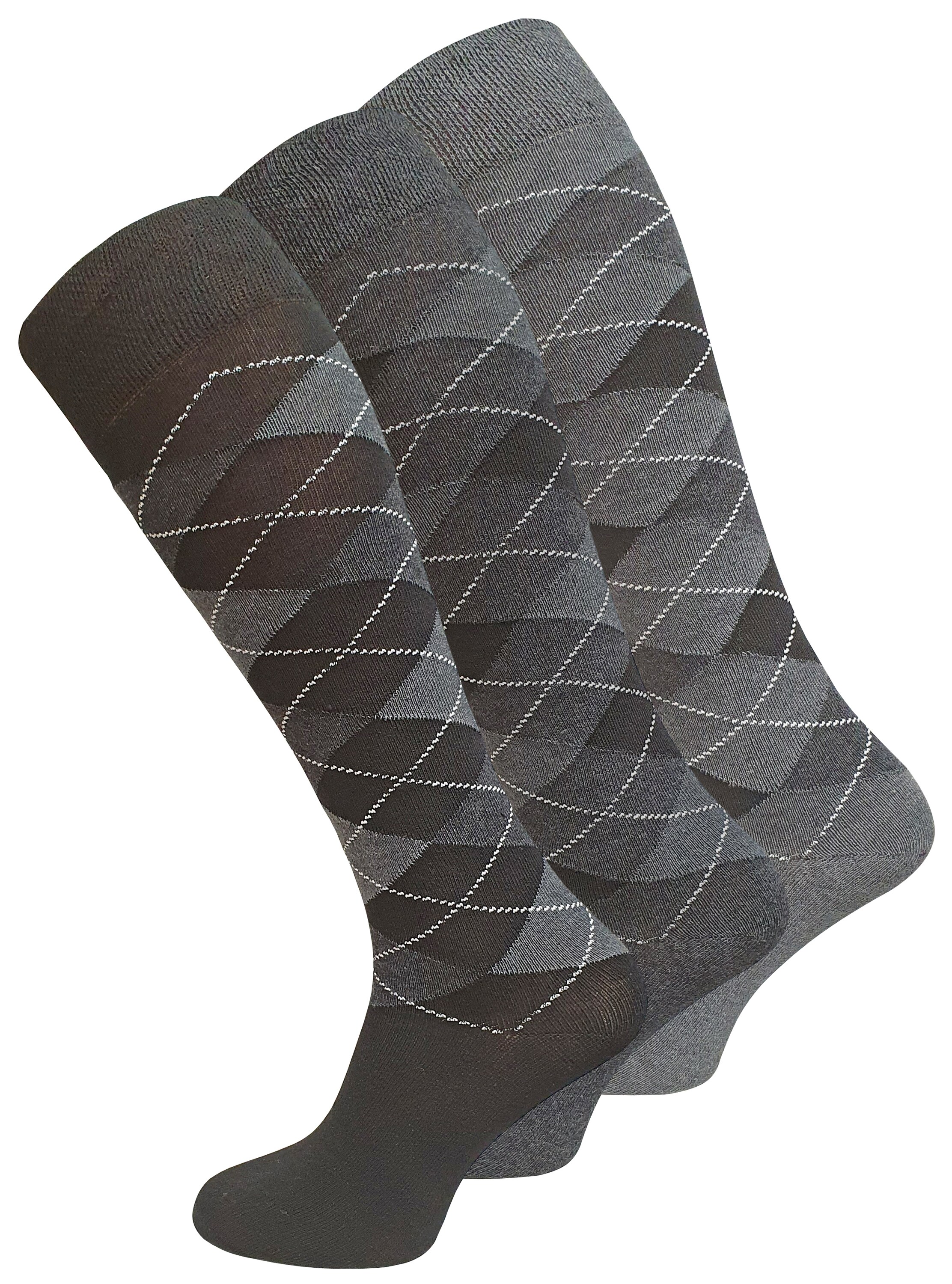 Cotton Prime&reg; Comfort KNIESTR&Uuml;MPFE 3 Paar, mit Karos - Bild 1