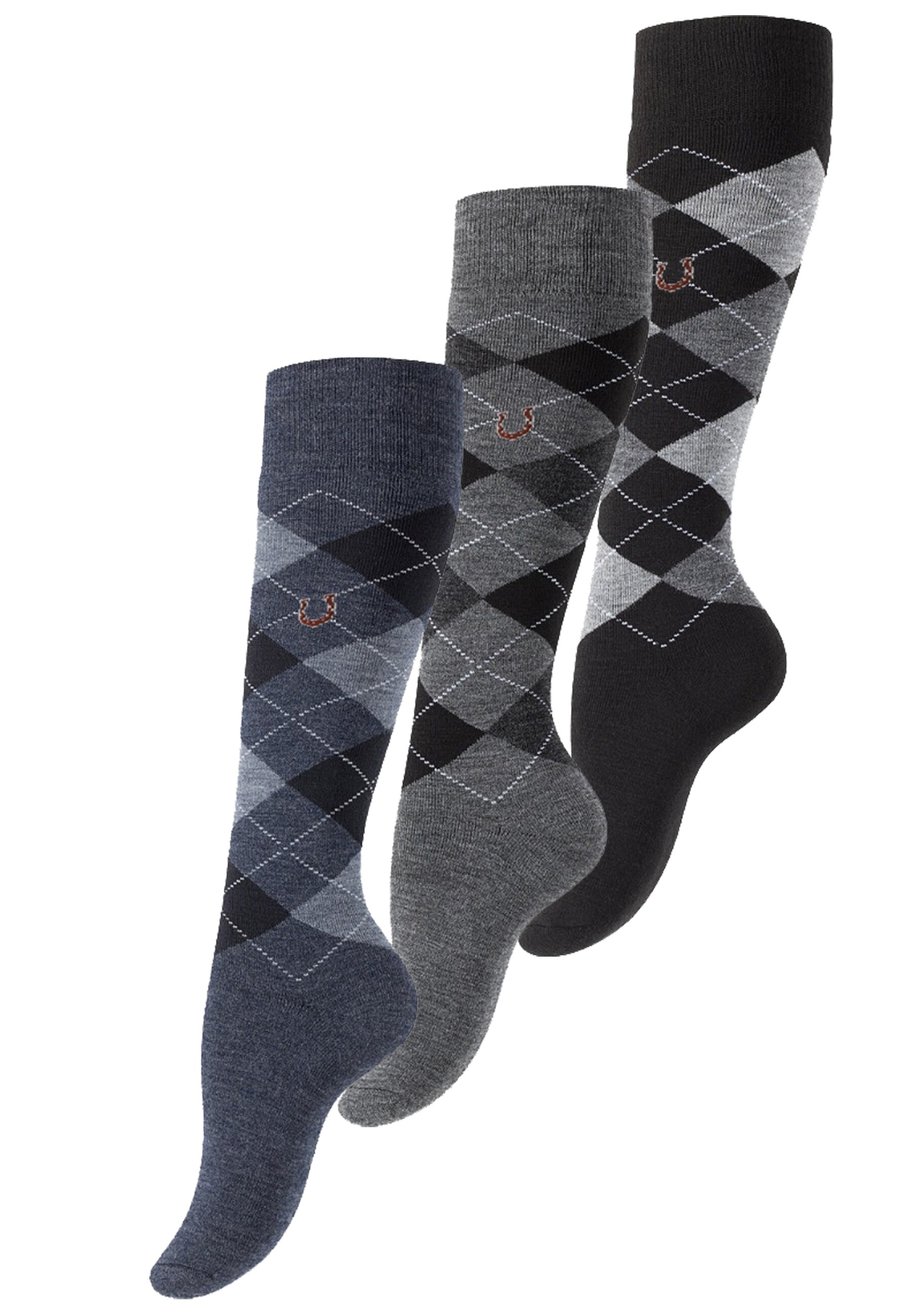 Vincent Creation&reg; Warme Reitkniestr&uuml;mpfe 3 Paar "Karo Classic" - Bild 1