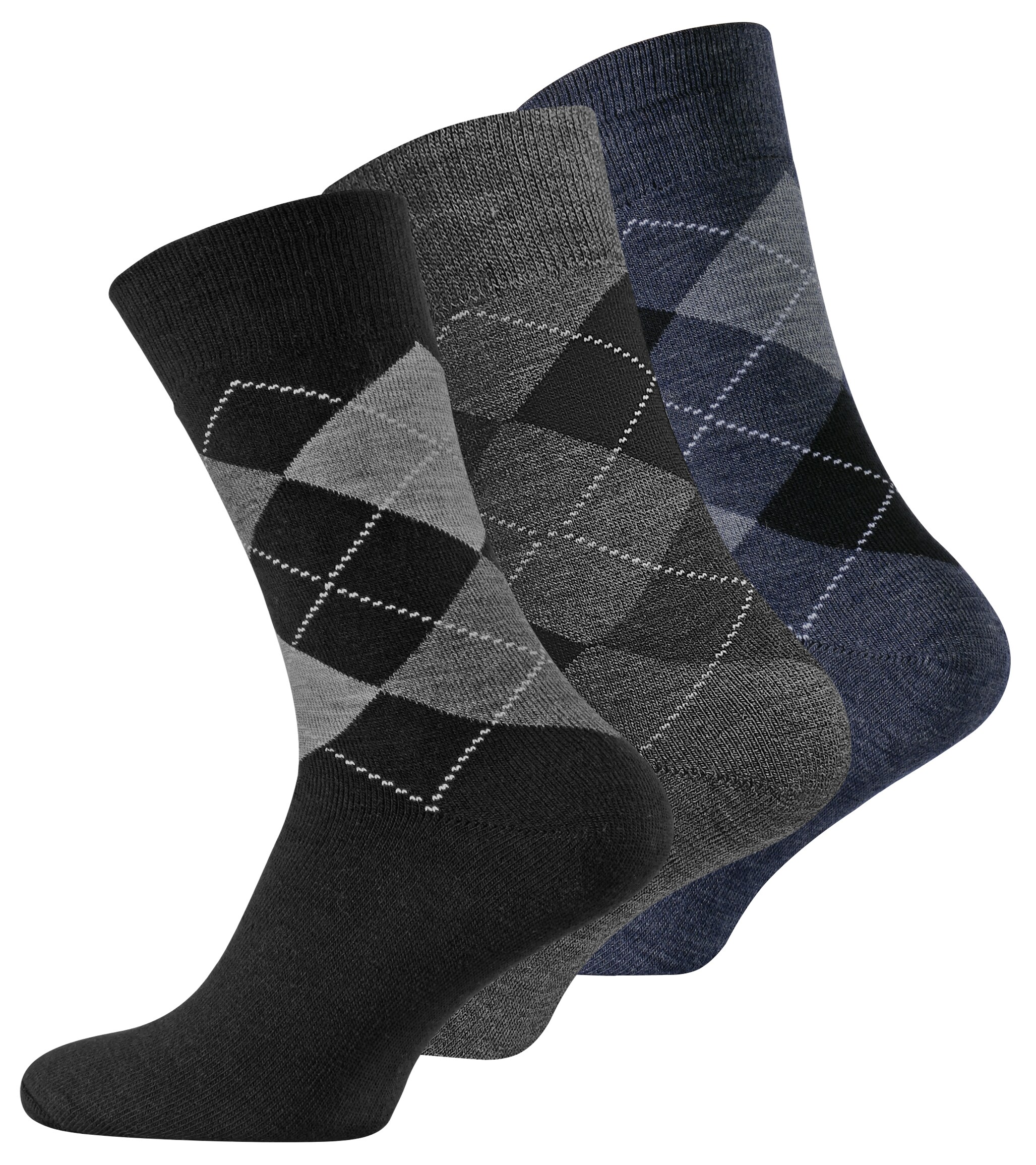 Cotton Prime&reg; Thermo-Socken 3 Paar, im Karo-Design - Bild 1
