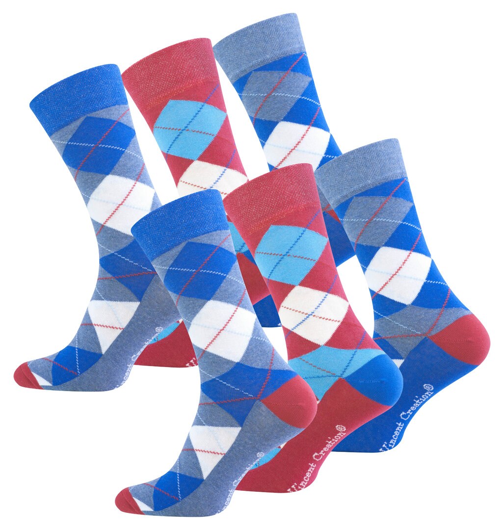Vincent Creation&reg; Casual Socken "ARGYLE" 6 Paar - Bild 1