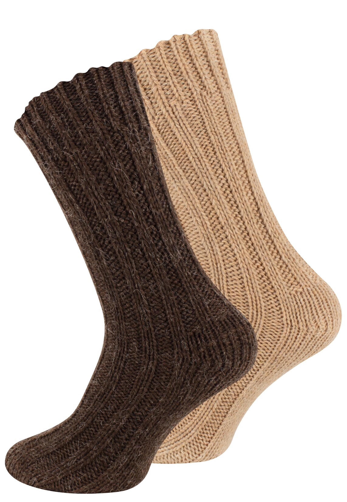 Cotton Prime® 4 Paar Woll-Stricksocken mit ALPAKA Unisex Alpakasocken | 04250515193865