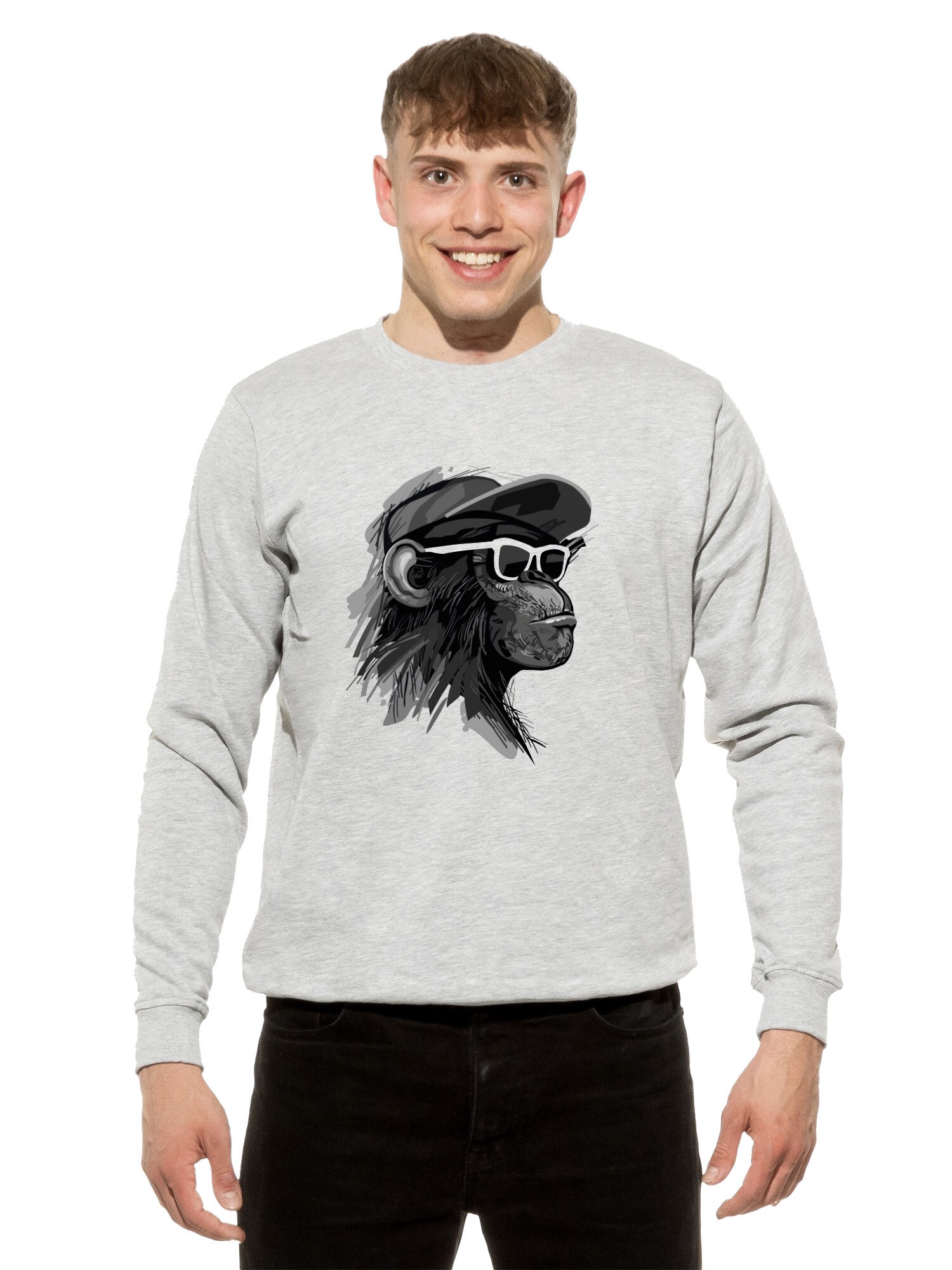 Cotton Prime&reg; Sweatshirt Affe Cool Monkey mit Brille - Bild 1