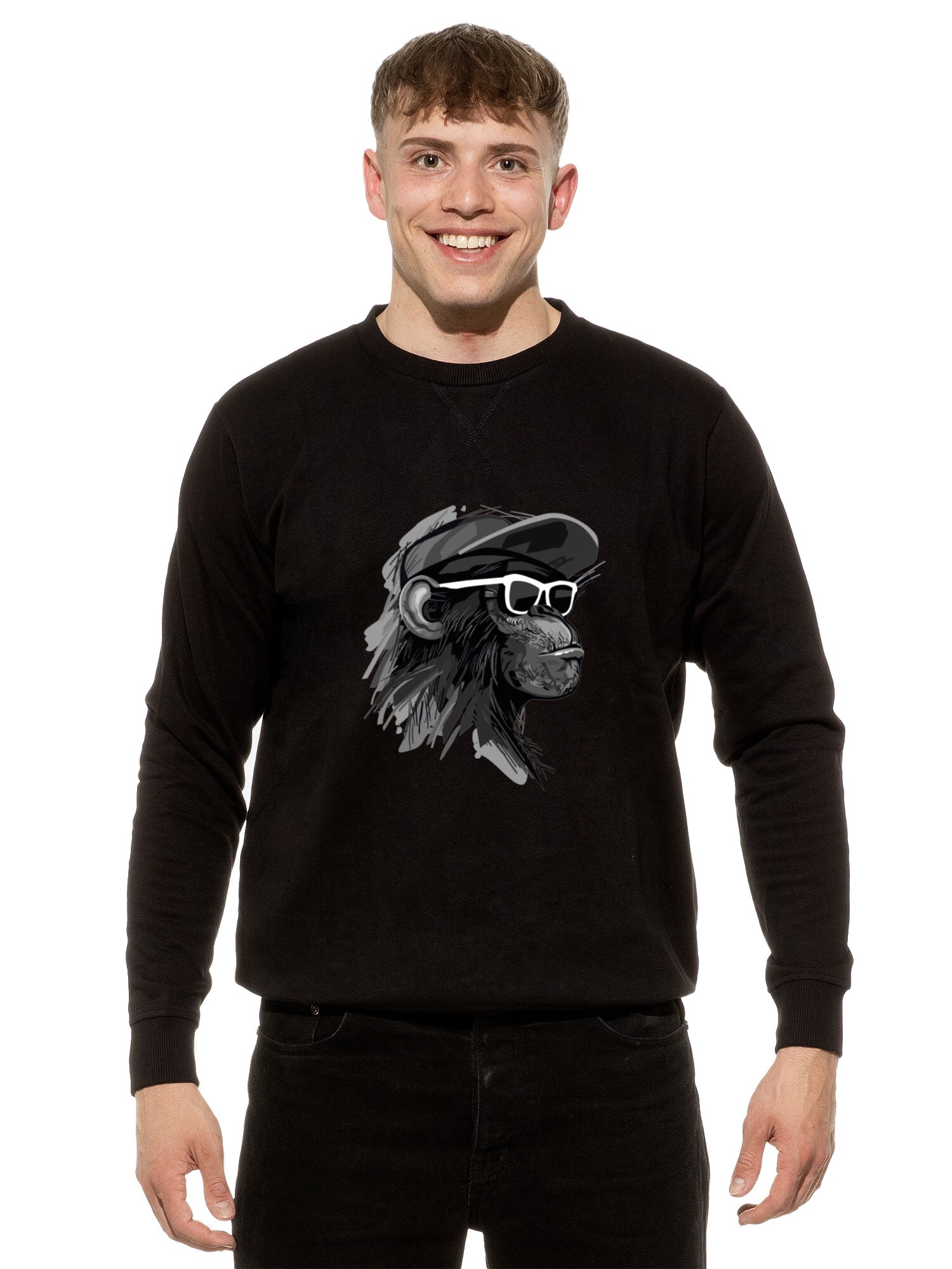 Cotton Prime&reg; Sweatshirt Affe Cool Monkey mit Brille - Bild 1