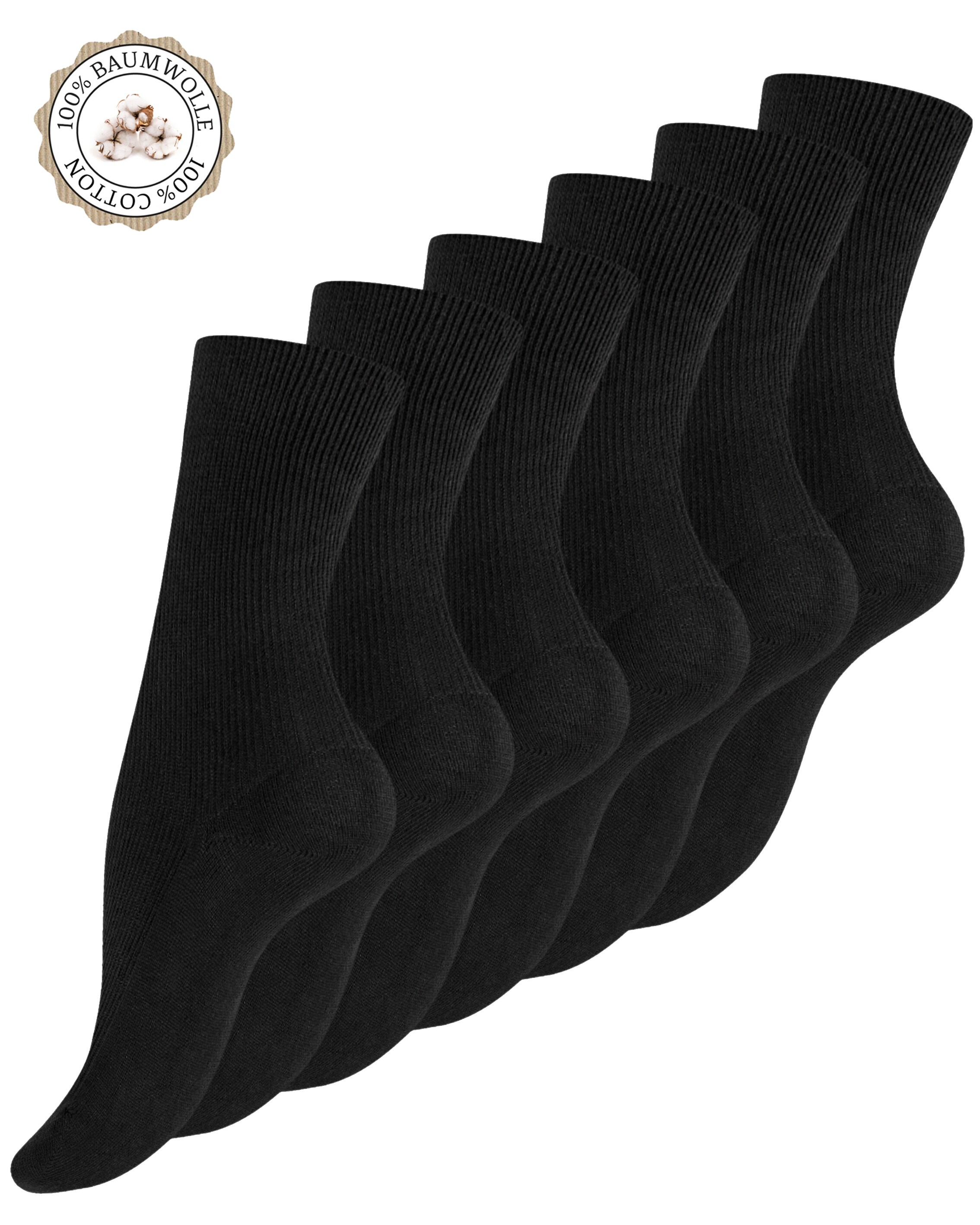 Yenita&reg; 6 Paar 100% Baumwoll-Socken - Bild 1