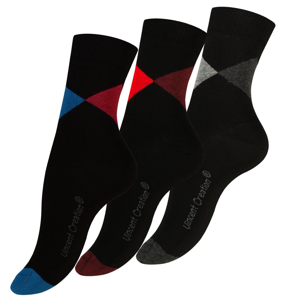 VCA&reg; Modische Socken 3 Paar, Baumwolle, "TRIANGLE" - Bild 1